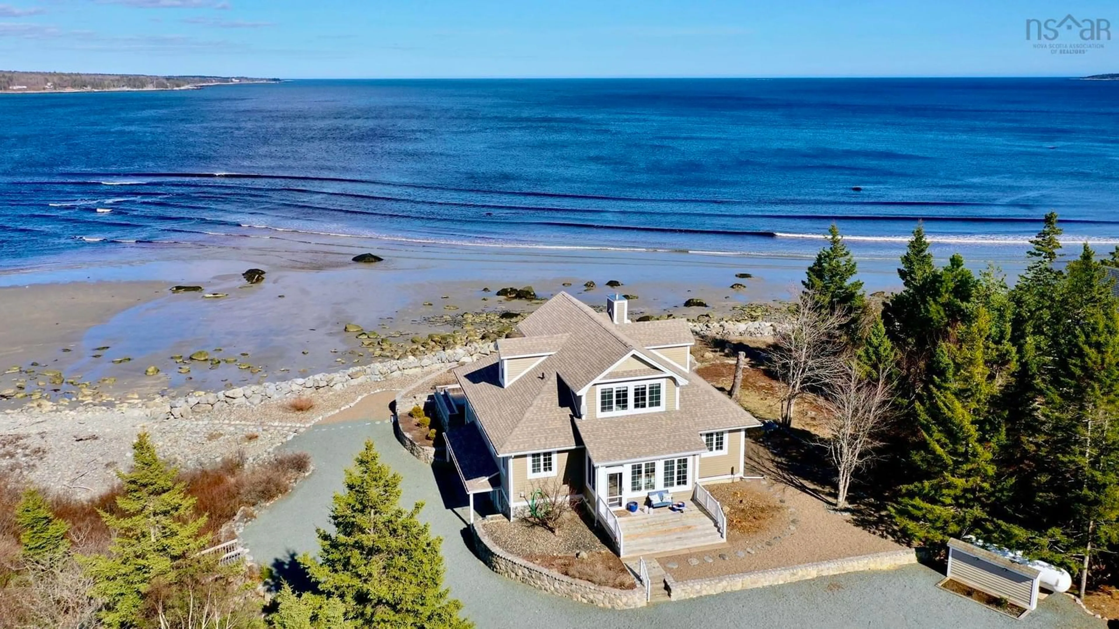 A pic from outside/outdoor area/front of a property/back of a property/a pic from drone, water/lake/river/ocean view for 147 Cosby Rd, Port Mouton Nova Scotia B0T 1T0