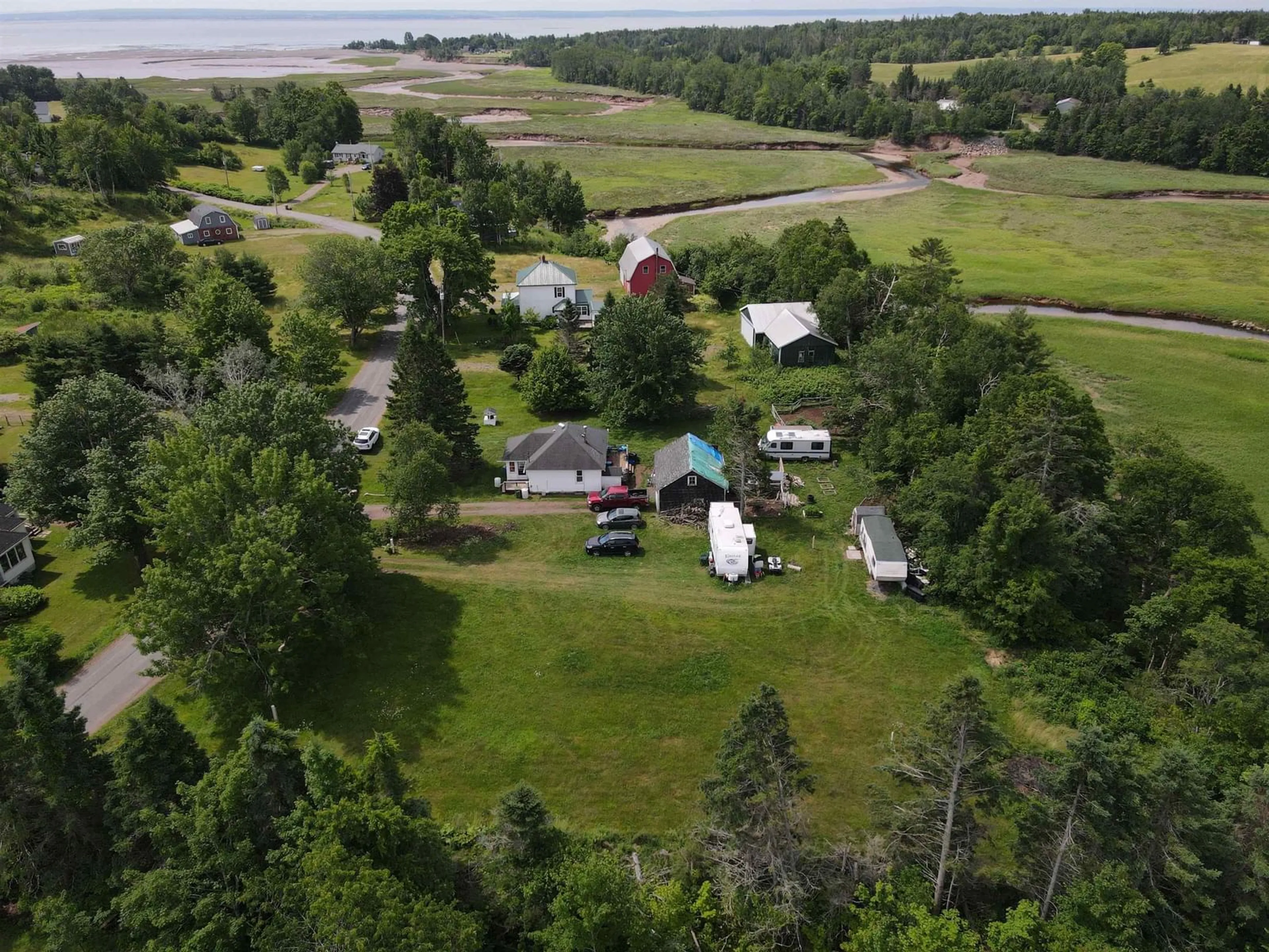 A pic from outside/outdoor area/front of a property/back of a property/a pic from drone, water/lake/river/ocean view for 48 Judge Fulton Rd, Bass River Nova Scotia B0M 1B0