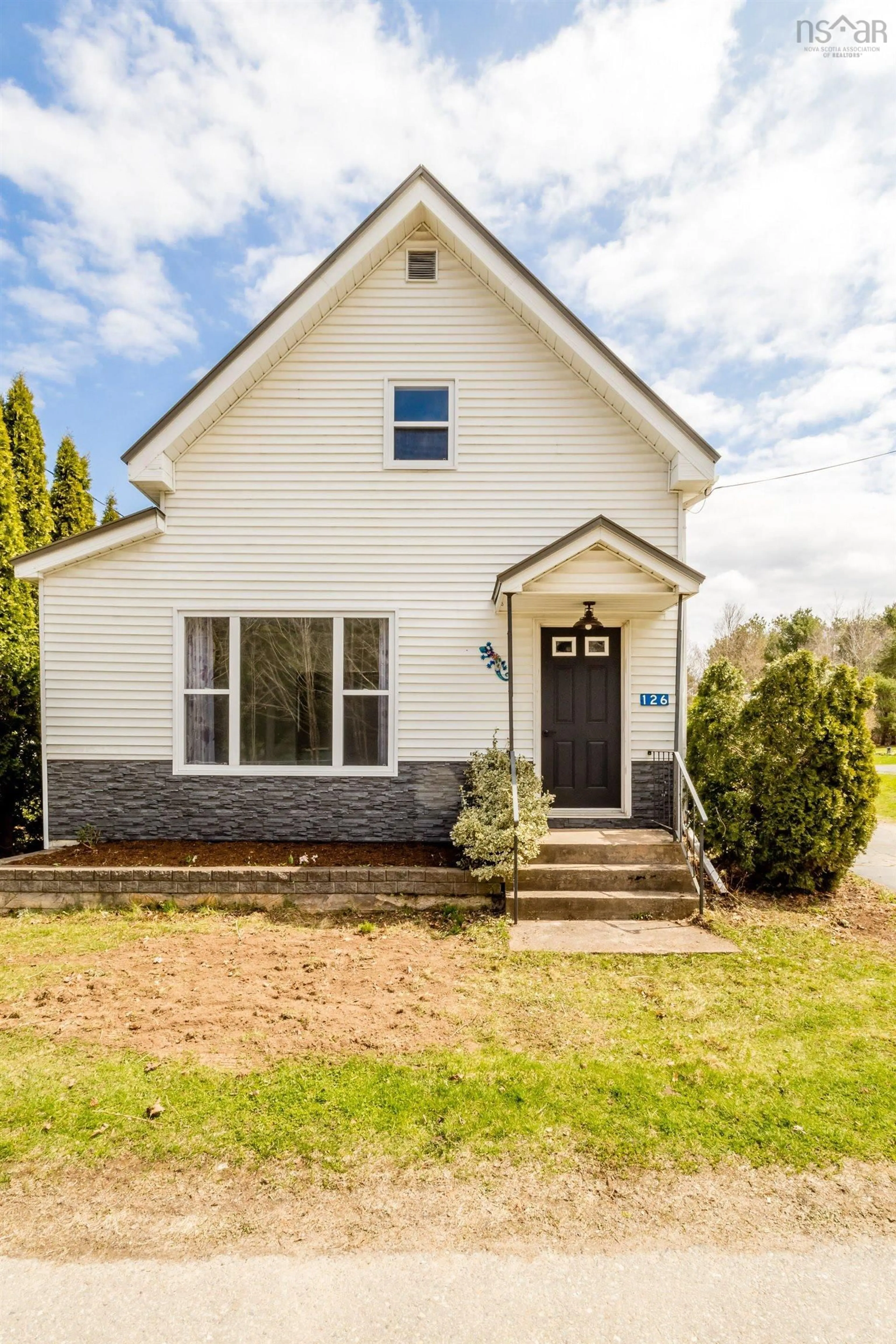 Home with vinyl exterior material, street for 126 Commercial St, Berwick Nova Scotia B0P 1E0