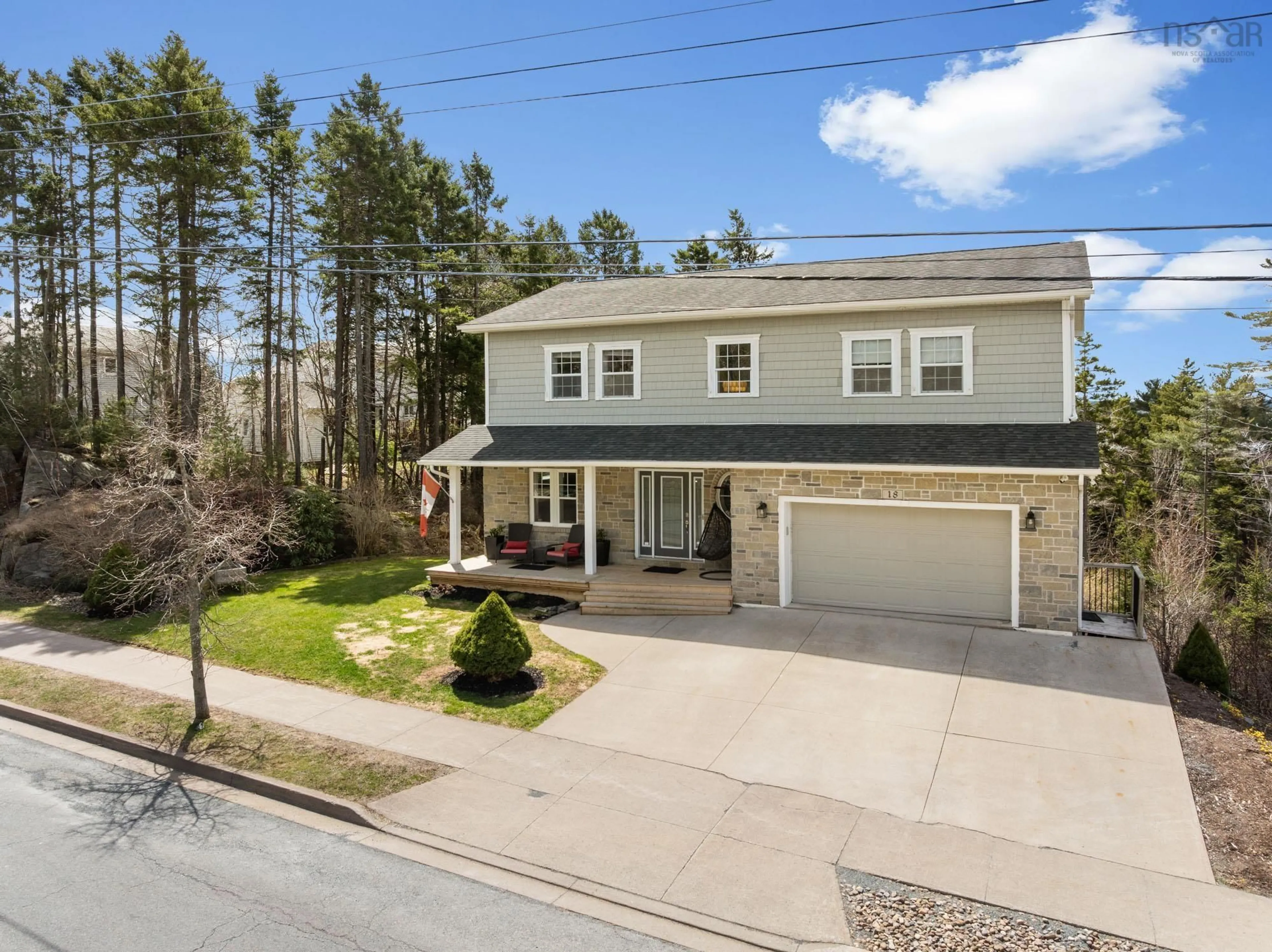 A pic from outside/outdoor area/front of a property/back of a property/a pic from drone, street for 18 Keyes Crt, Bedford Nova Scotia B4A 0B4