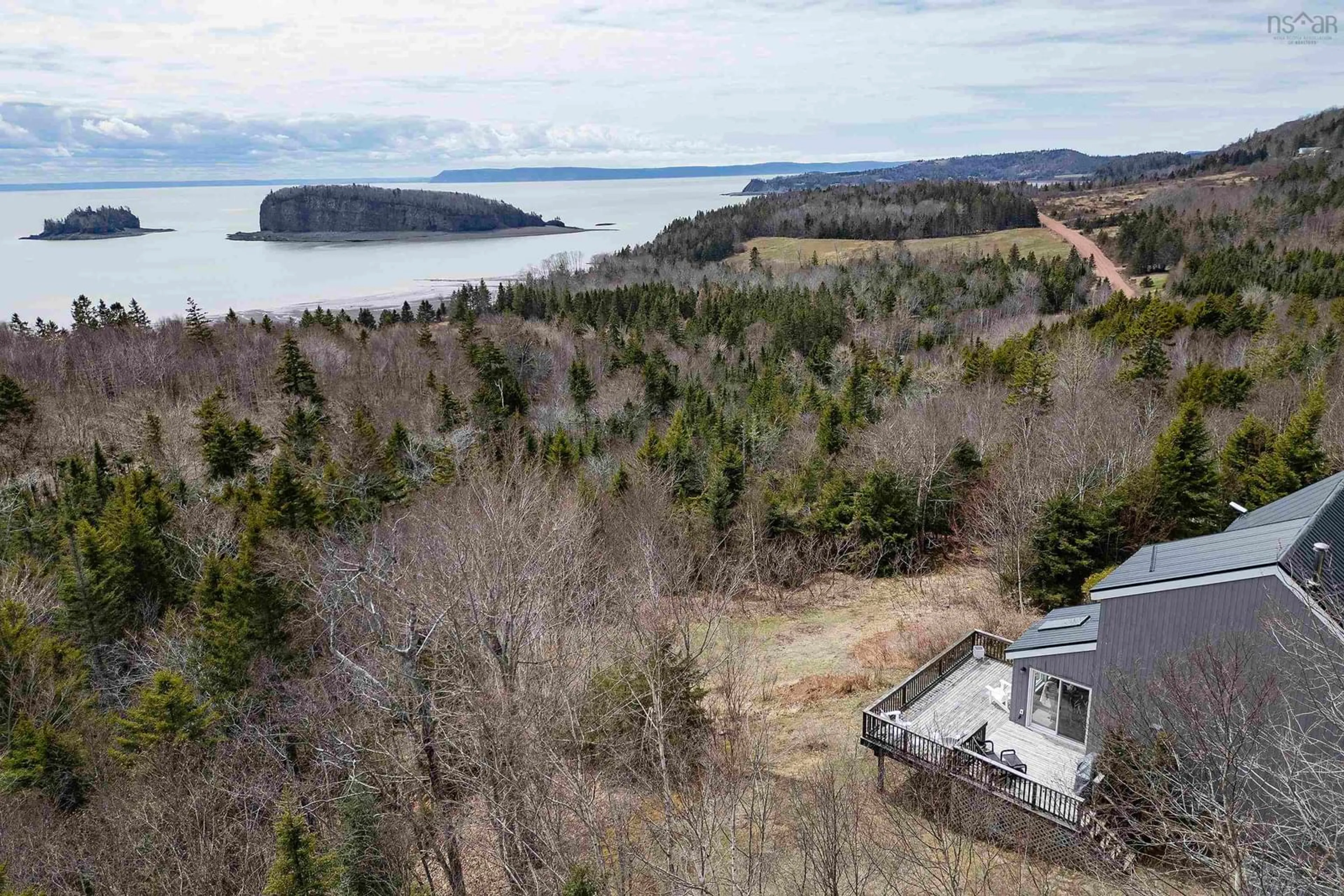 A pic from outside/outdoor area/front of a property/back of a property/a pic from drone, water/lake/river/ocean view for 72 Spring Tide Lane, Two Islands Nova Scotia B0M 1S0