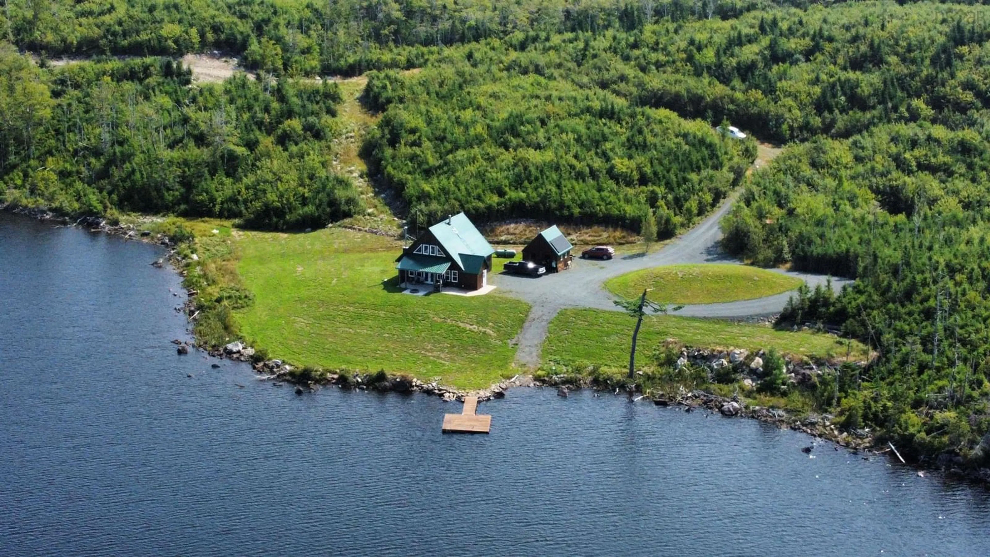 A pic from outside/outdoor area/front of a property/back of a property/a pic from drone, water/lake/river/ocean view for 1648 Upper Glencoe Rd, Erinville Nova Scotia B0H 1X0