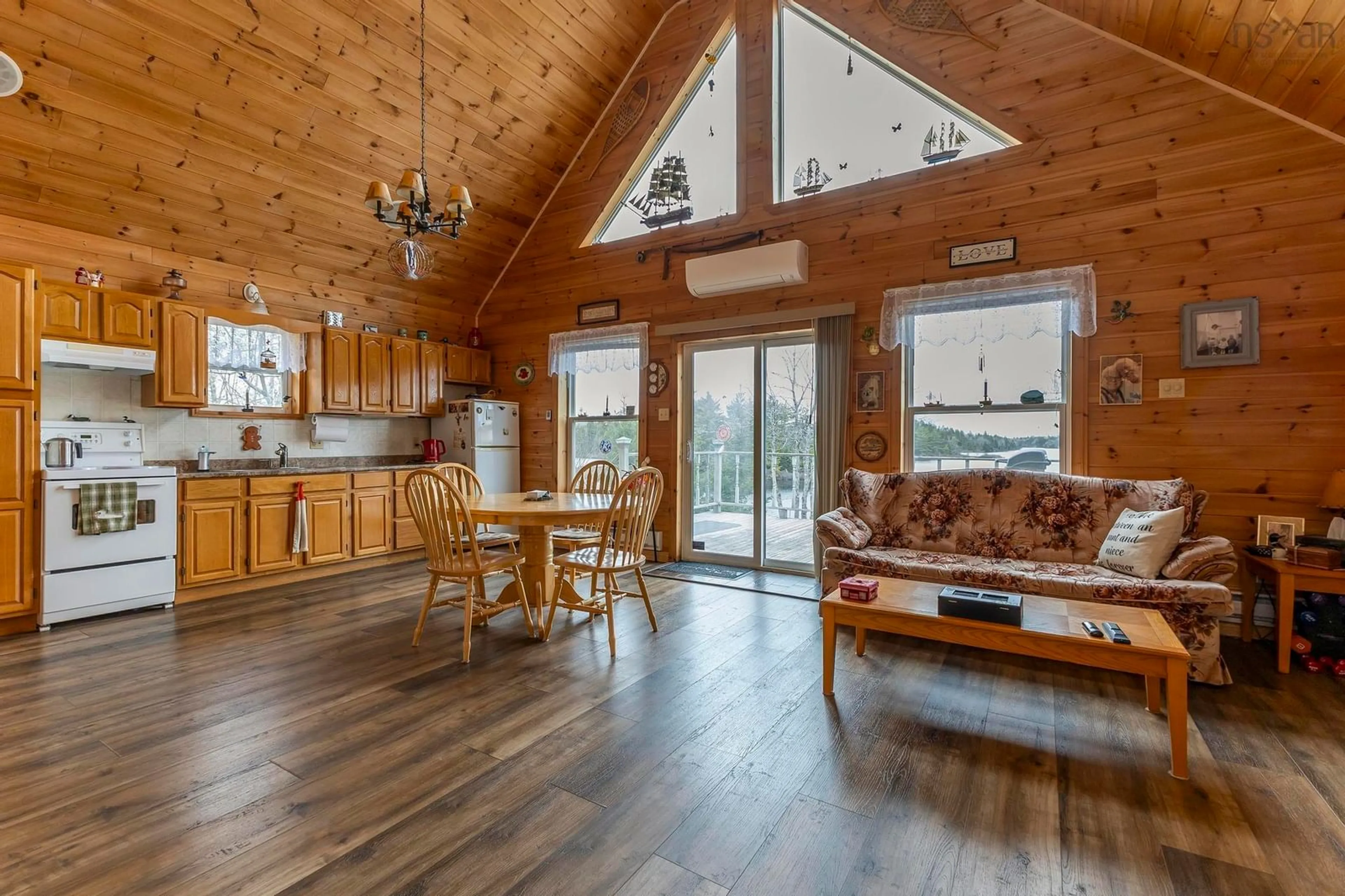 Open concept kitchen, wood/laminate floor for 347 West Loon Village Rd, Upper Musquodoboit Nova Scotia B0N 2M0