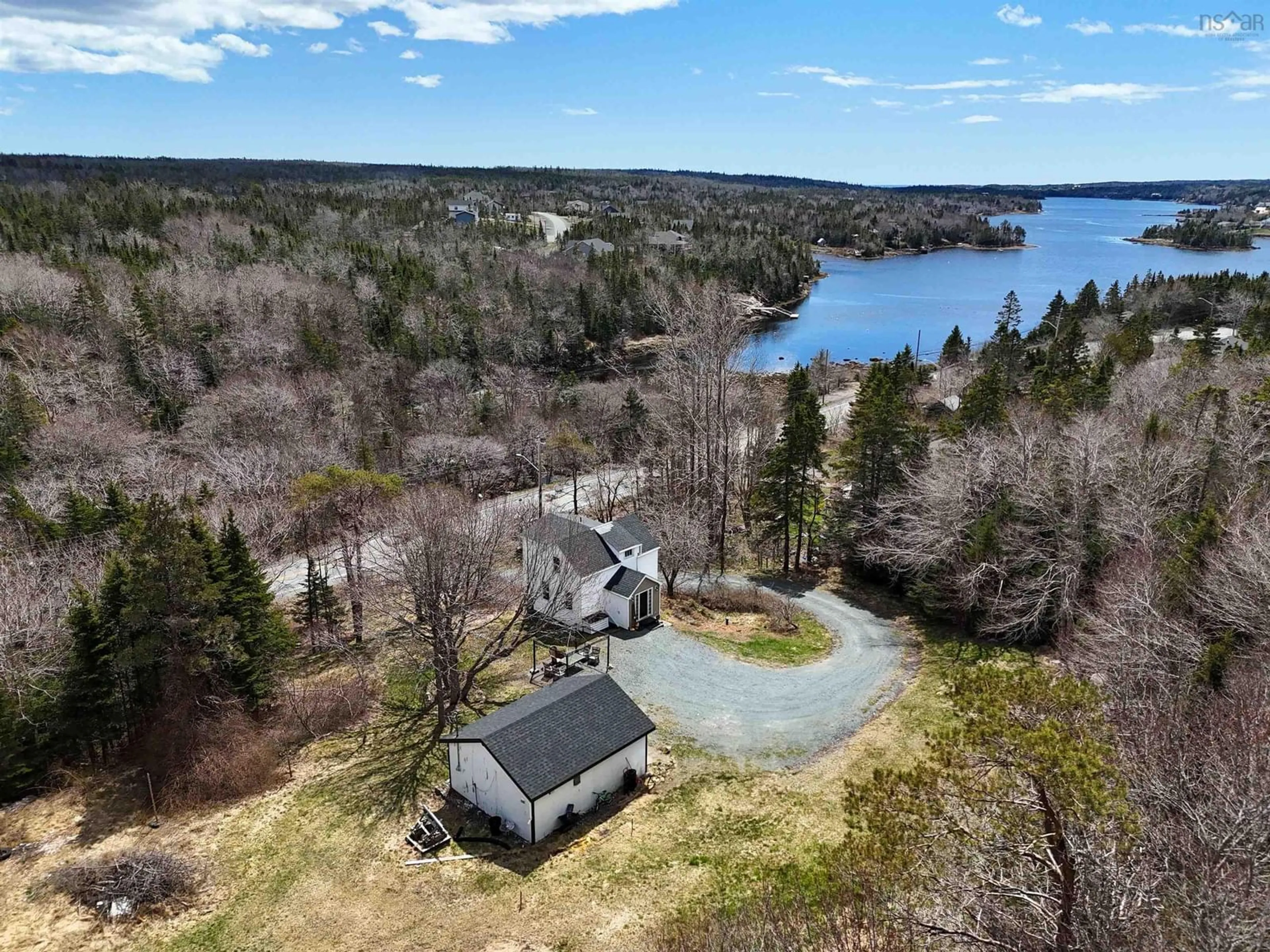 A pic from outside/outdoor area/front of a property/back of a property/a pic from drone, water/lake/river/ocean view for 3375 Prospect Rd, Whites Lake Nova Scotia B3T 1Z3