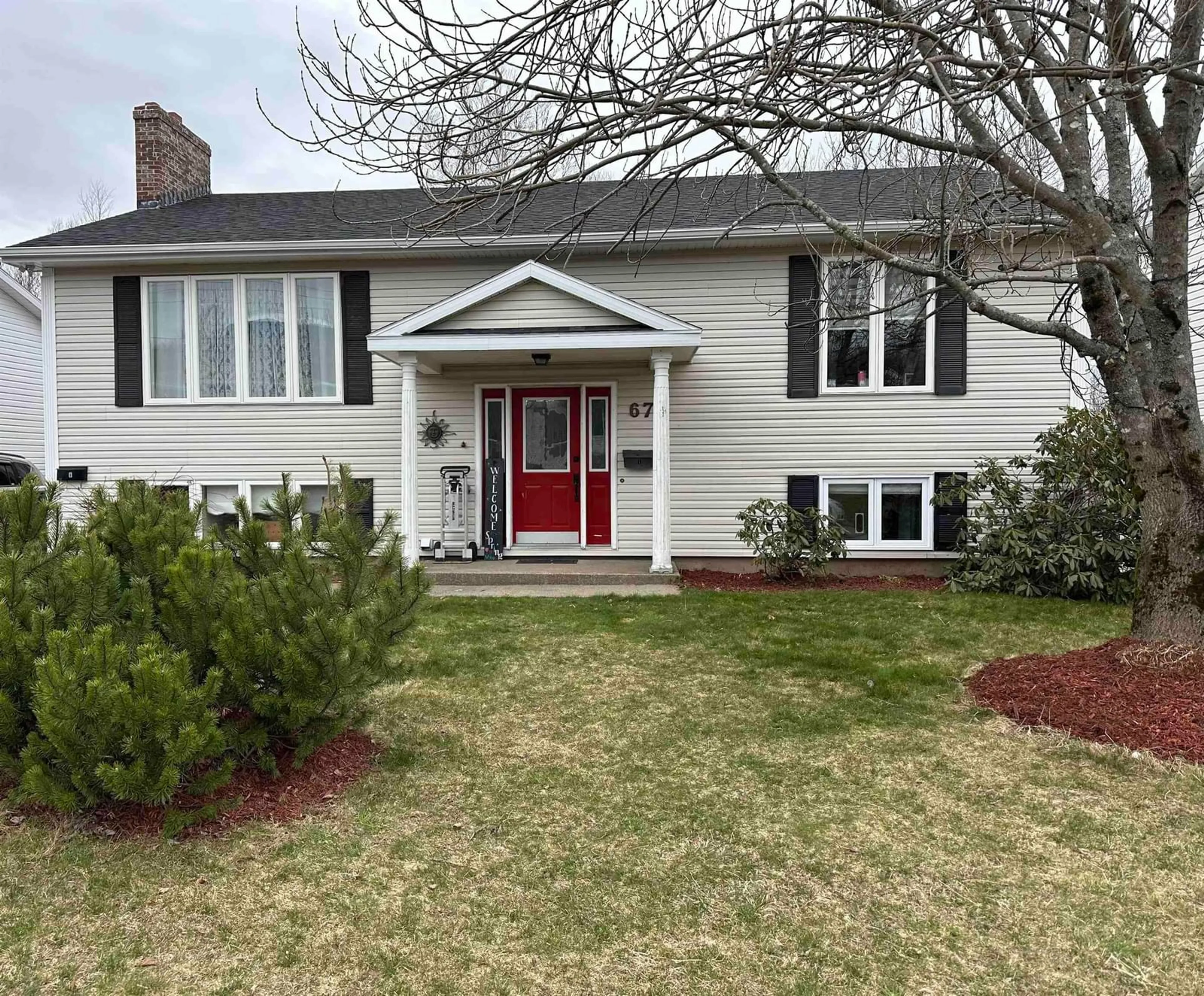 Home with vinyl exterior material, street for 67 Melissa Cres, Sydney Nova Scotia B1P 6X1