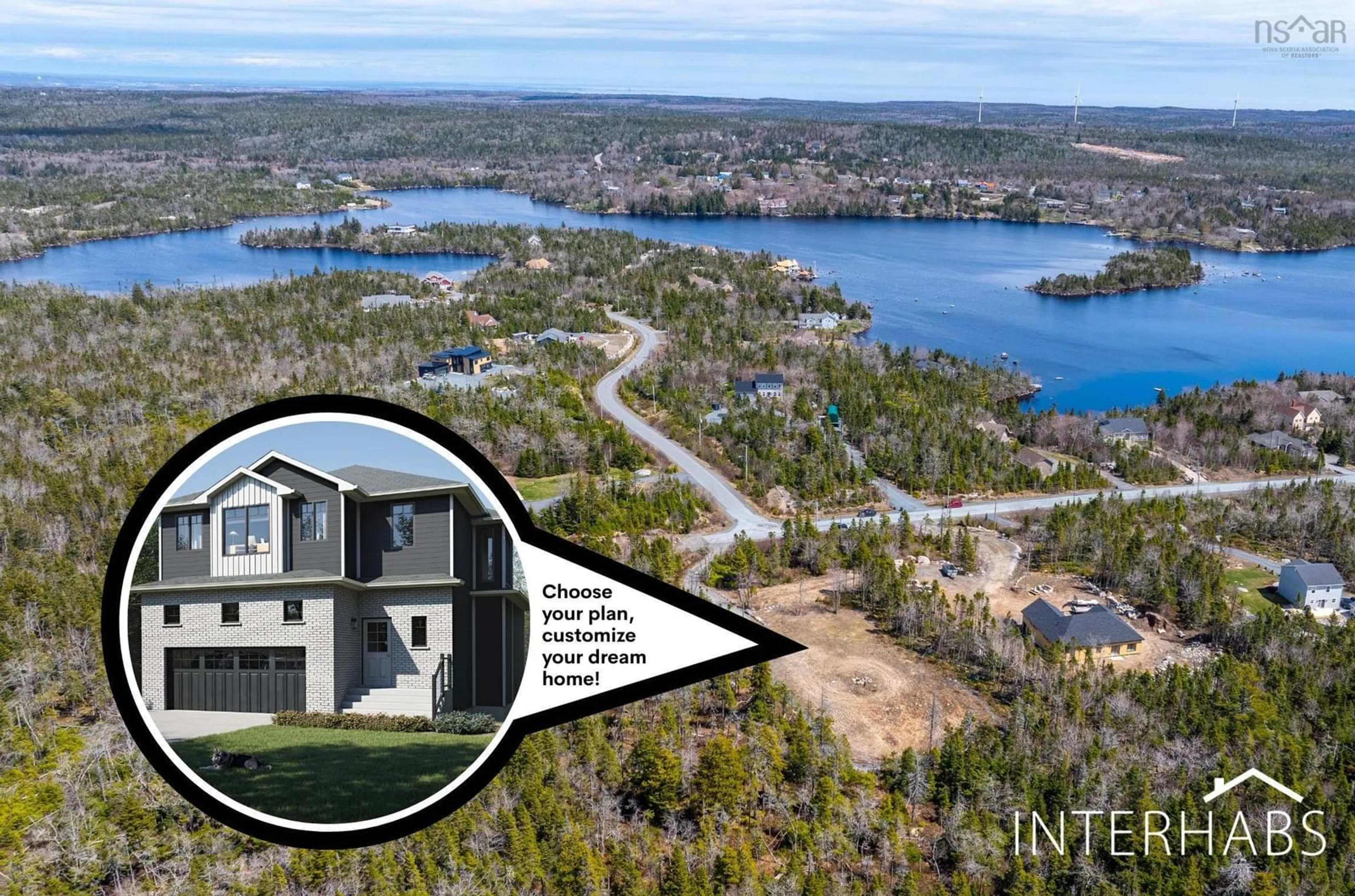 A pic from outside/outdoor area/front of a property/back of a property/a pic from drone, water/lake/river/ocean view for 142 Sarah Ingraham Dr, Williamswood Nova Scotia B3V 1N2