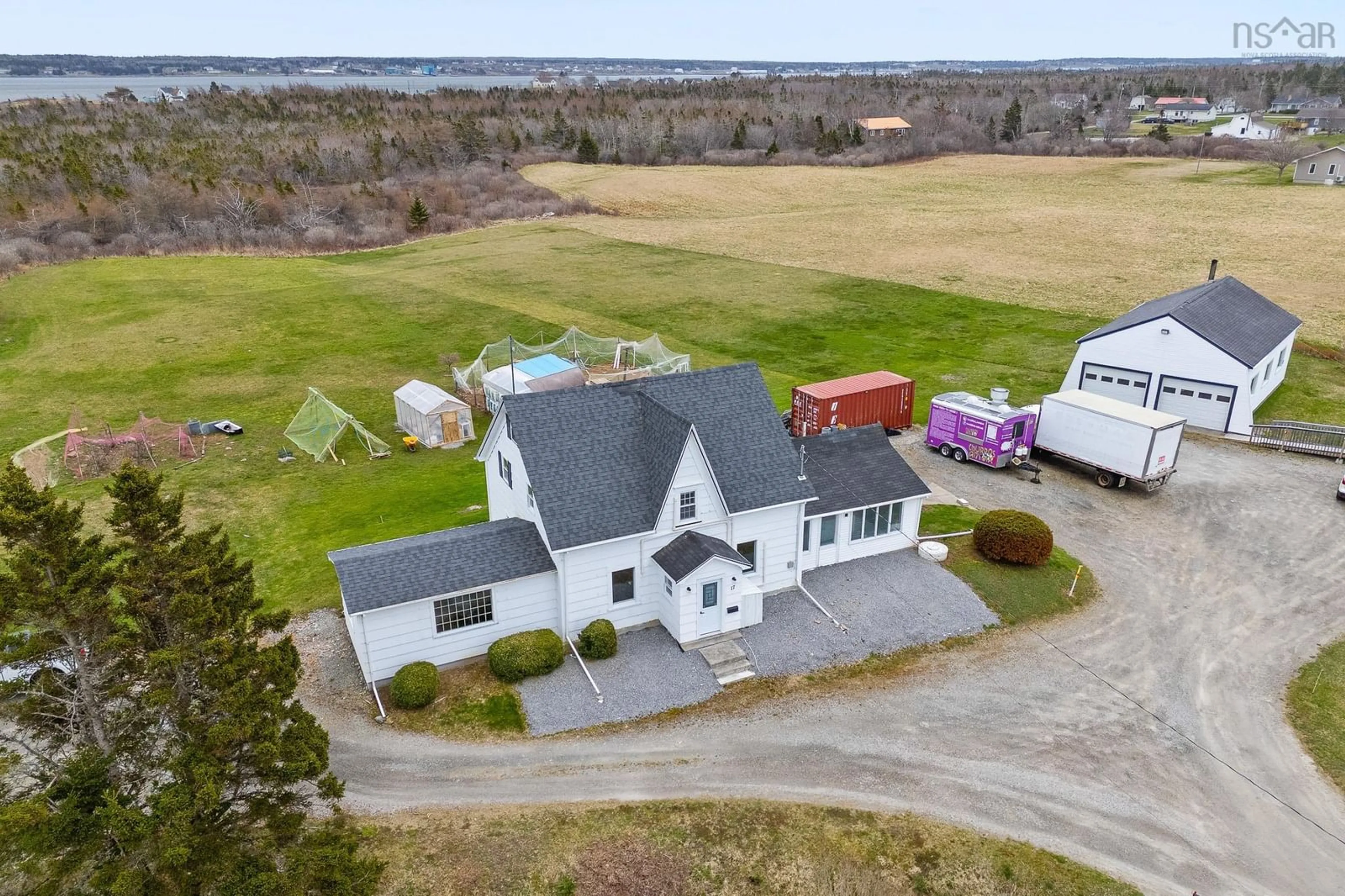 A pic from outside/outdoor area/front of a property/back of a property/a pic from drone, unknown for 17 Ponderosa Lane, Lower West Pubnico Nova Scotia B0W 2M0