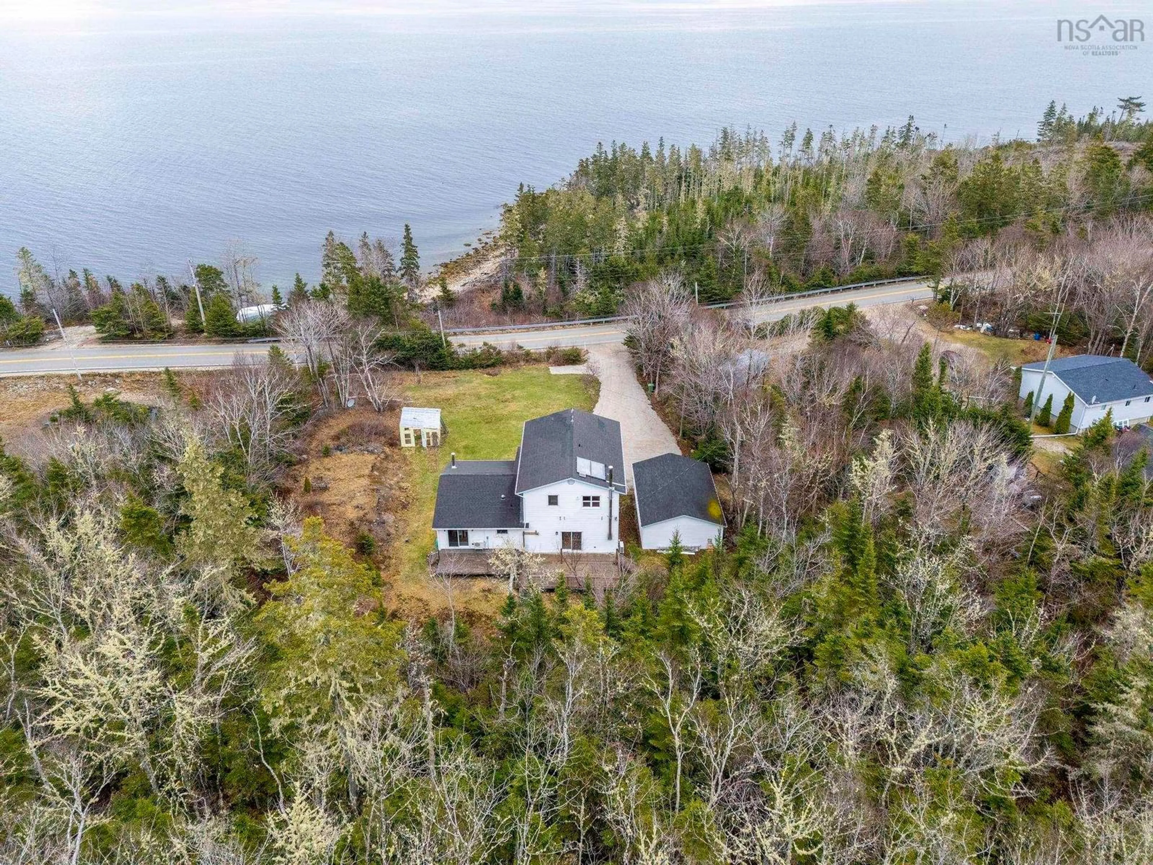 A pic from outside/outdoor area/front of a property/back of a property/a pic from drone, water/lake/river/ocean view for 2208 329 Hwy, Birchy Head Nova Scotia B0J 1T0