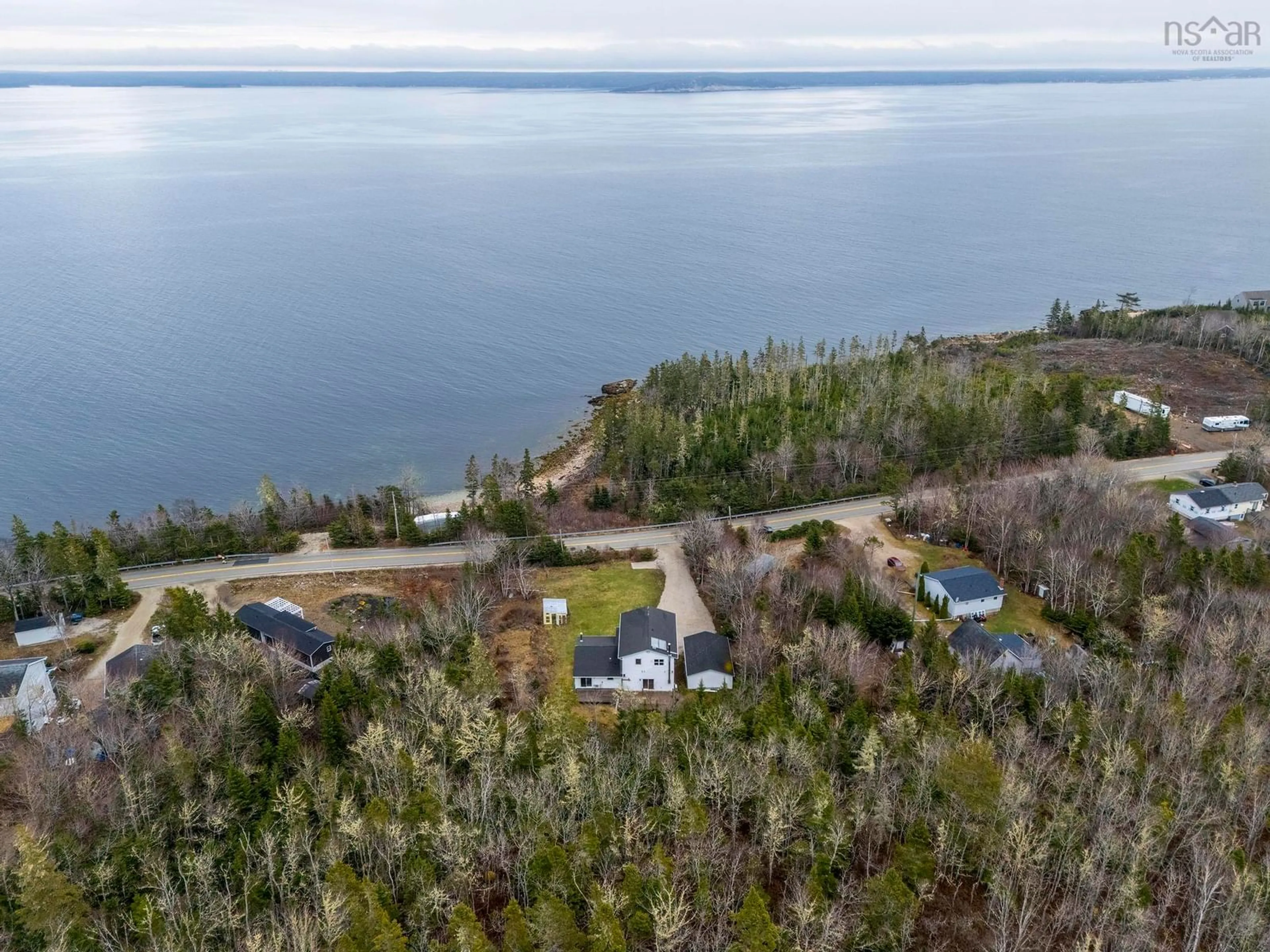 A pic from outside/outdoor area/front of a property/back of a property/a pic from drone, water/lake/river/ocean view for 2208 329 Hwy, Birchy Head Nova Scotia B0J 1T0