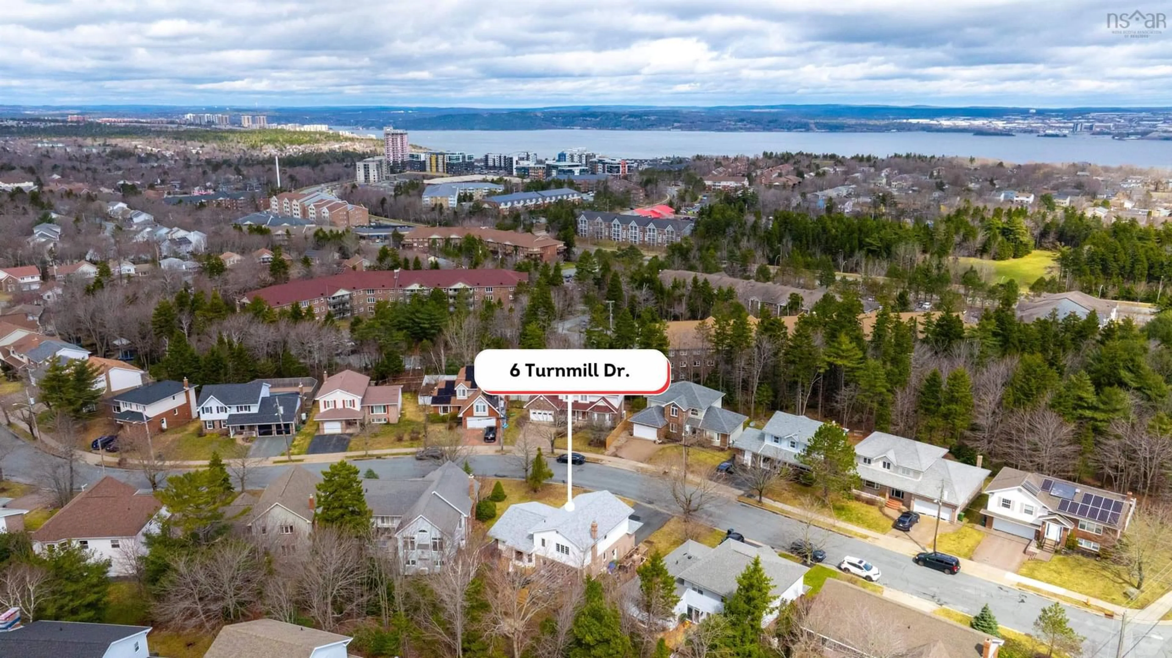 A pic from outside/outdoor area/front of a property/back of a property/a pic from drone, water/lake/river/ocean view for 6 Turnmill Dr, Halifax Nova Scotia B3M 4H2