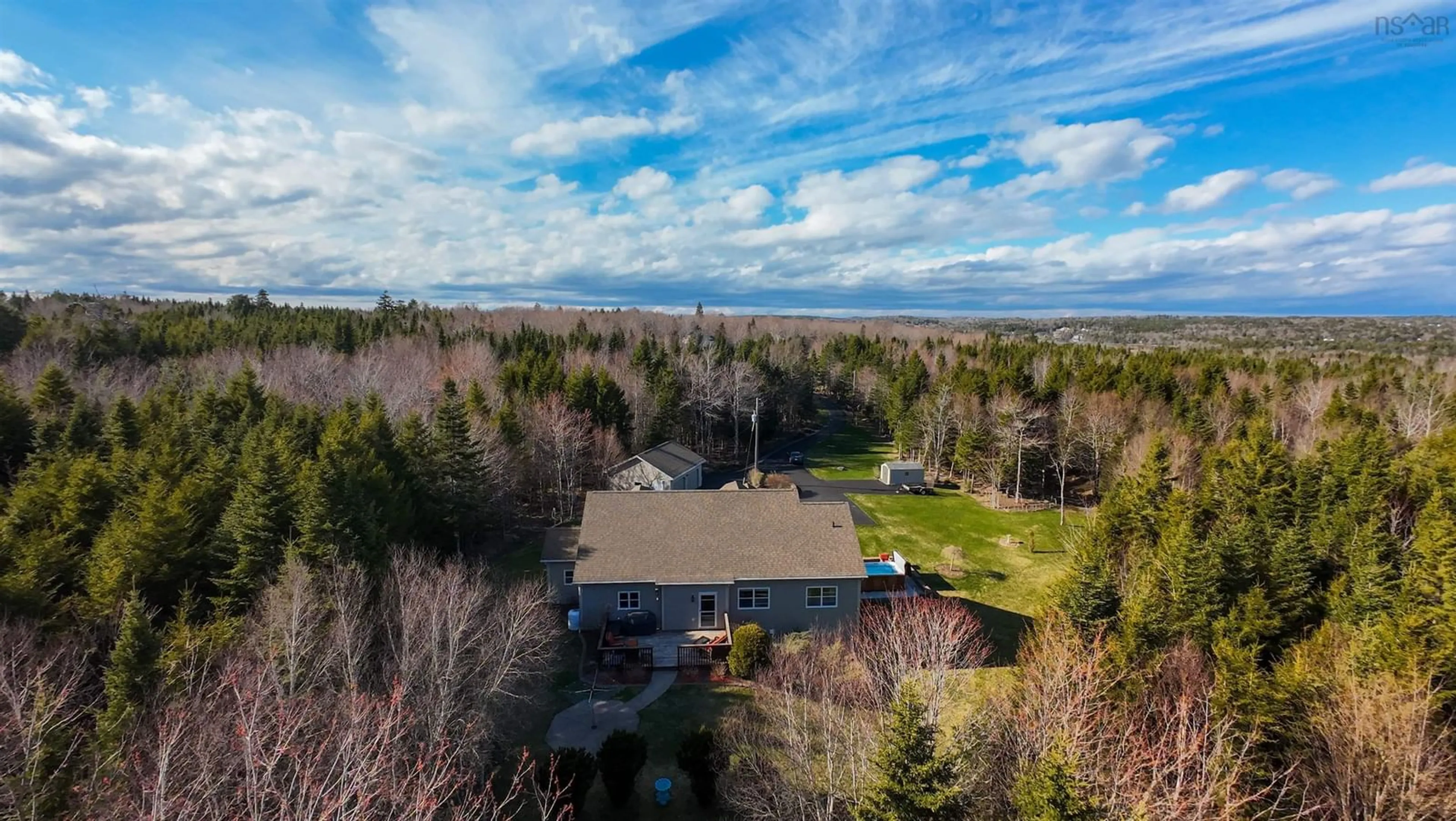 A pic from outside/outdoor area/front of a property/back of a property/a pic from drone, water/lake/river/ocean view for 86 Sloane Crt, Hammonds Plains Nova Scotia B4B 2A4
