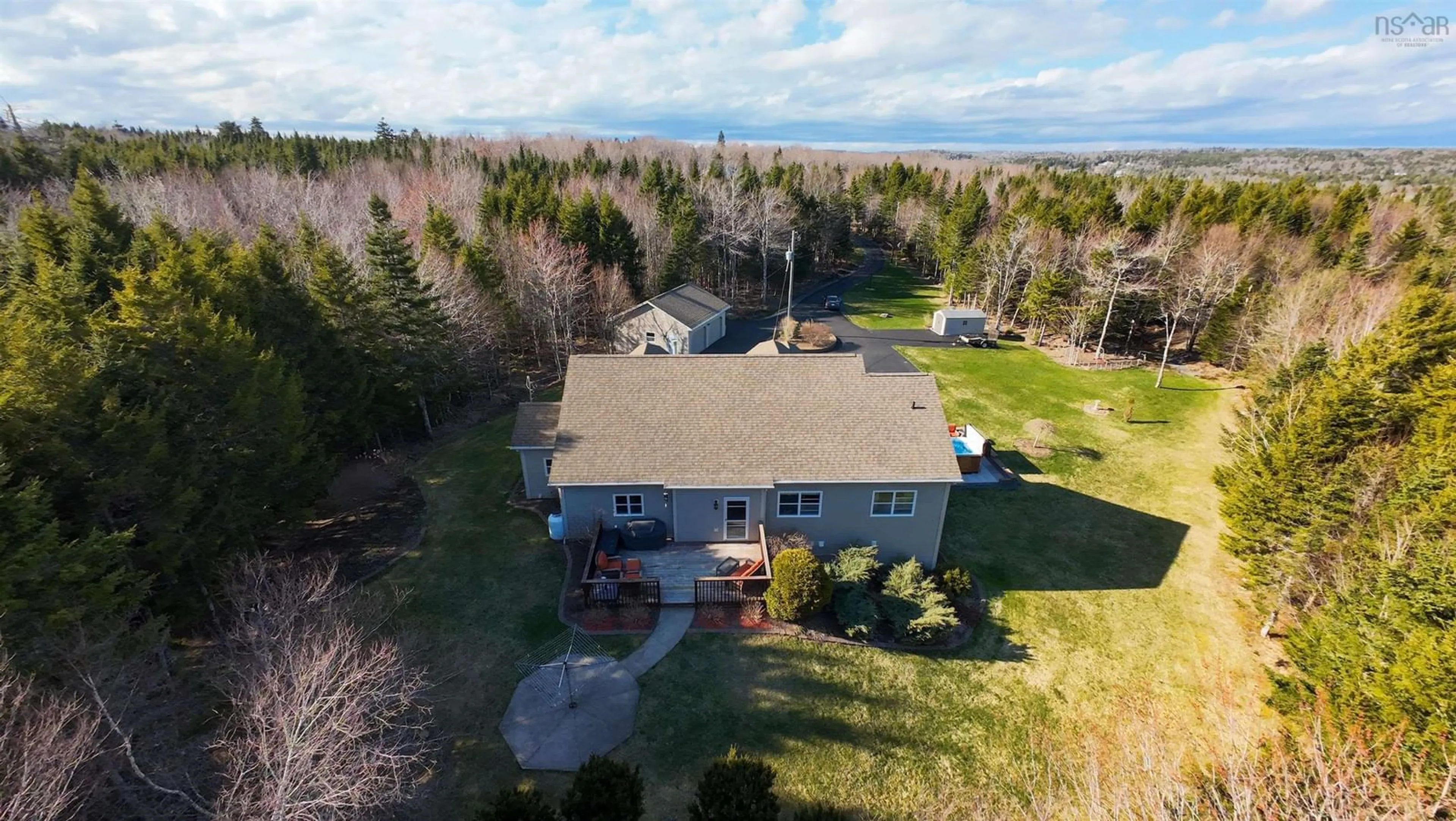 A pic from outside/outdoor area/front of a property/back of a property/a pic from drone, water/lake/river/ocean view for 86 Sloane Crt, Hammonds Plains Nova Scotia B4B 2A4