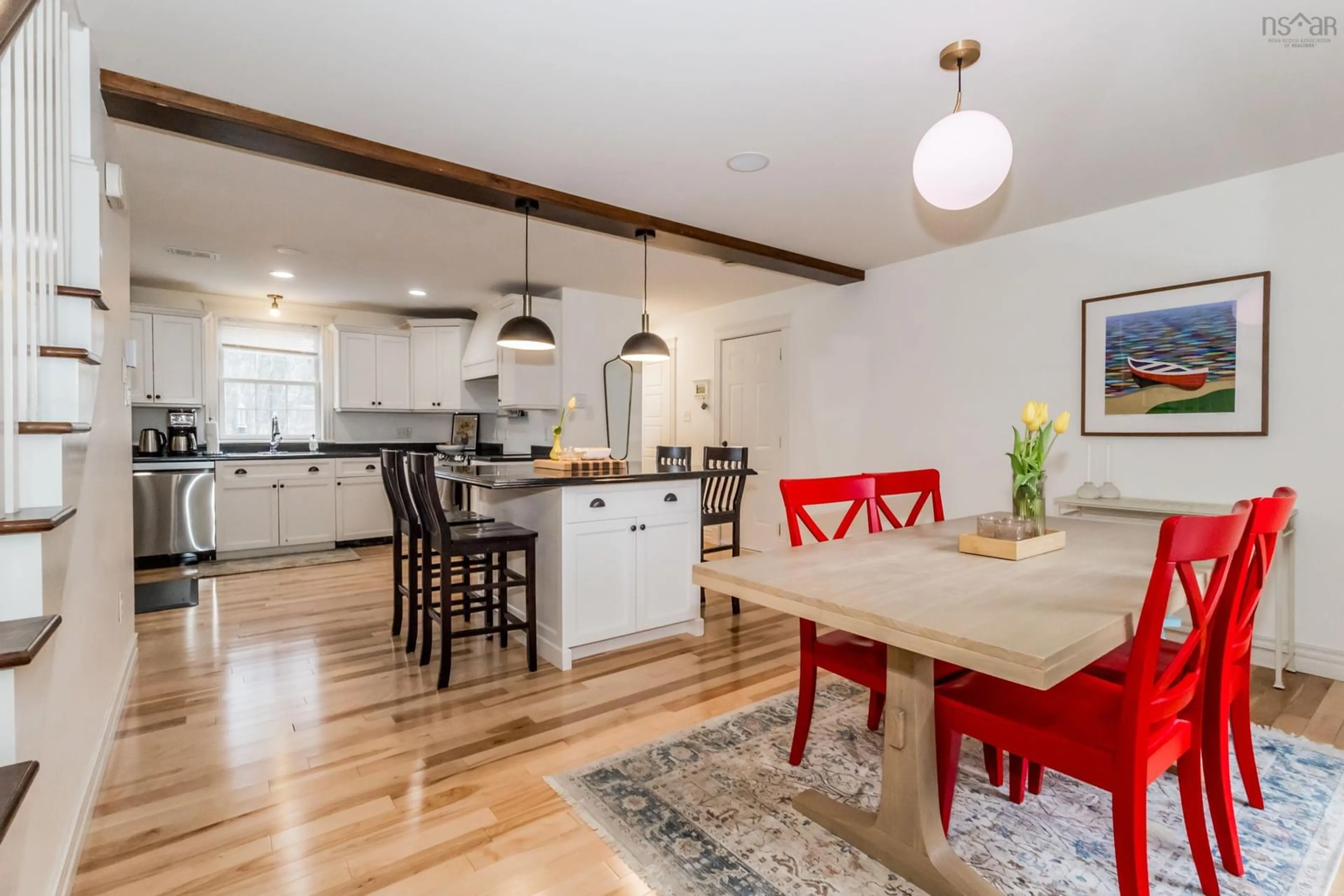 Open concept kitchen, wood/laminate floor for 85 Terra Nova Dr, Kentville Nova Scotia B4N 5H1