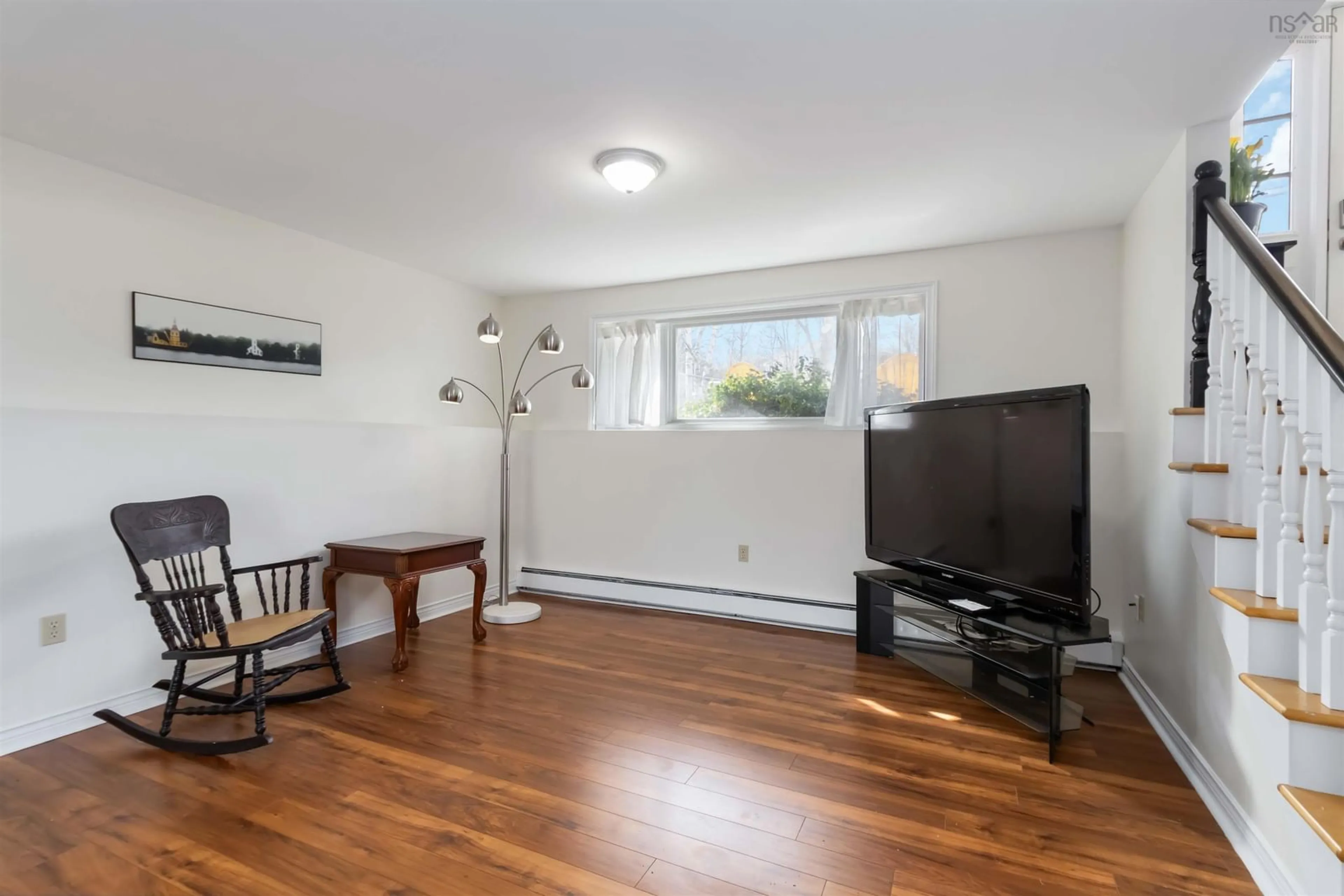 Living room with furniture, wood/laminate floor for 6 Glen Manor Dr, Dartmouth Nova Scotia B3A 3S5
