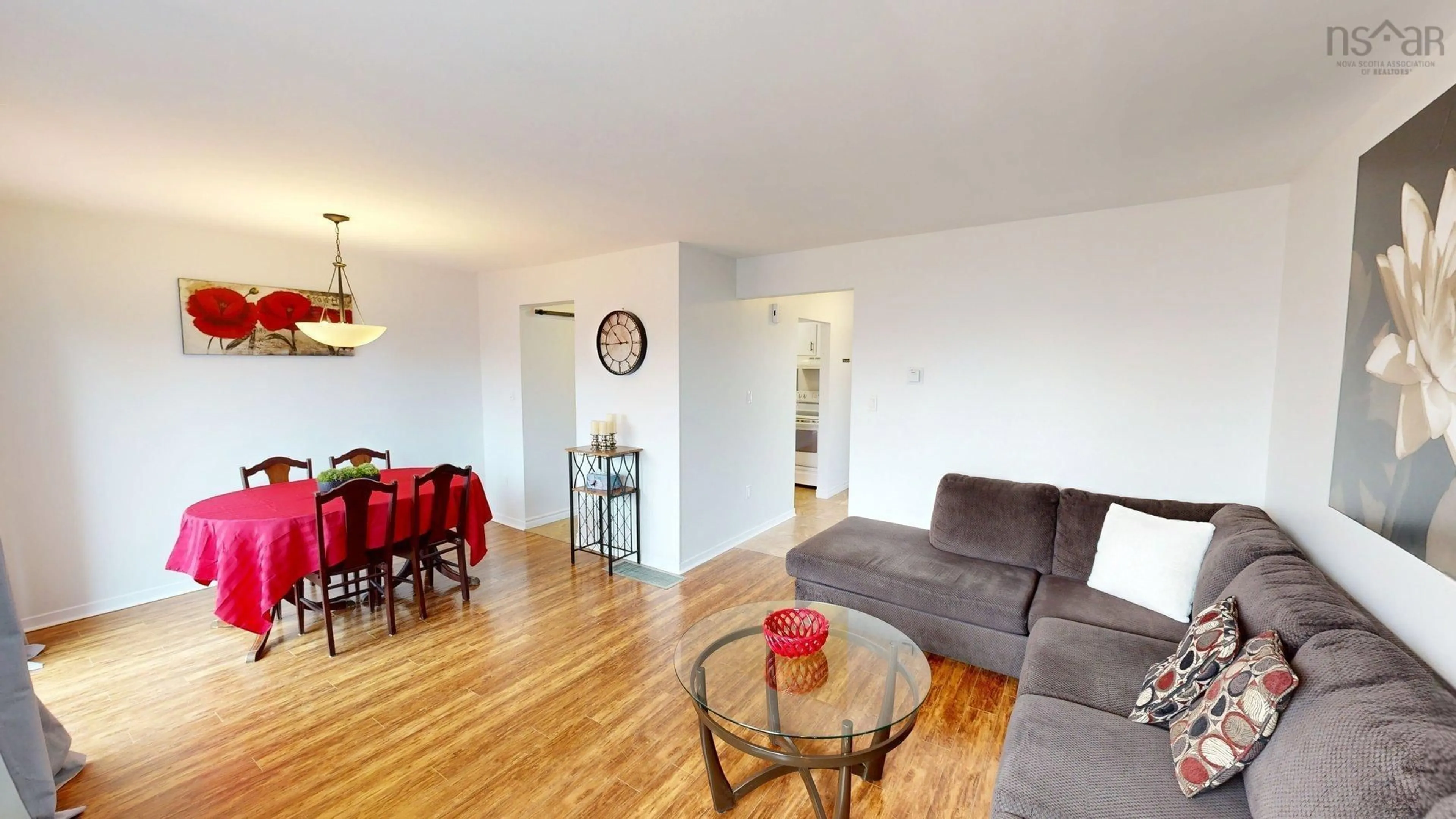 Living room with furniture, wood/laminate floor for 303 Poplar Dr, Cole Harbour Nova Scotia B2W 4K6