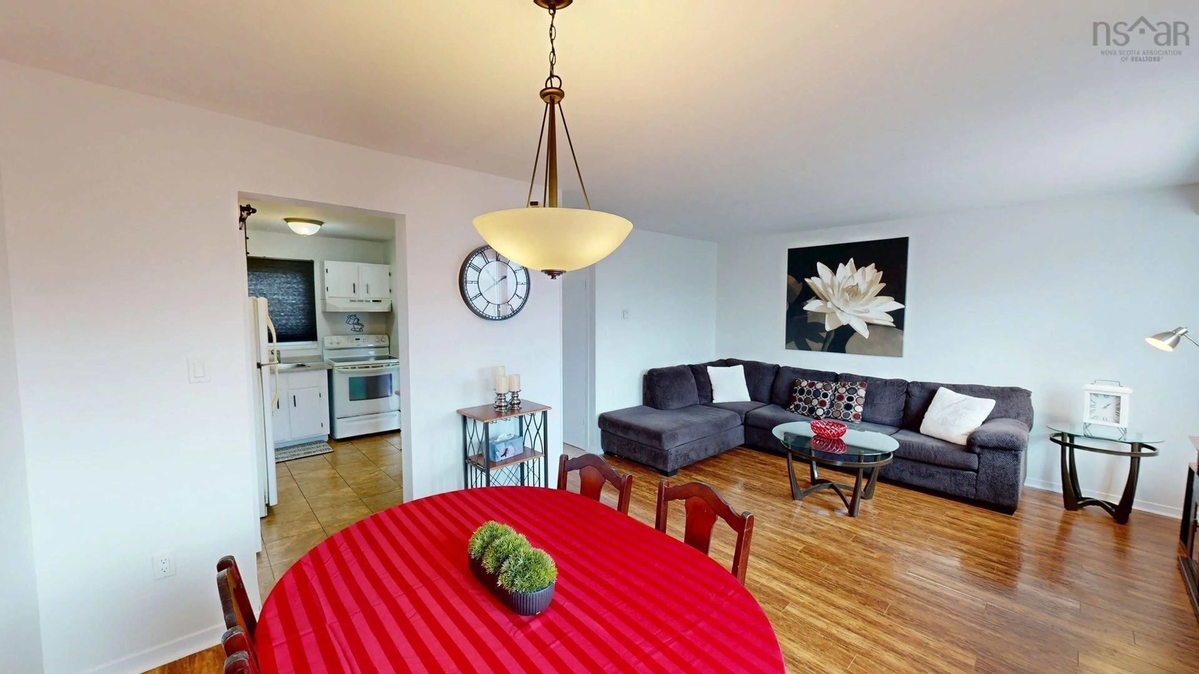 Living room with furniture, wood/laminate floor for 303 Poplar Dr, Cole Harbour Nova Scotia B2W 4K6