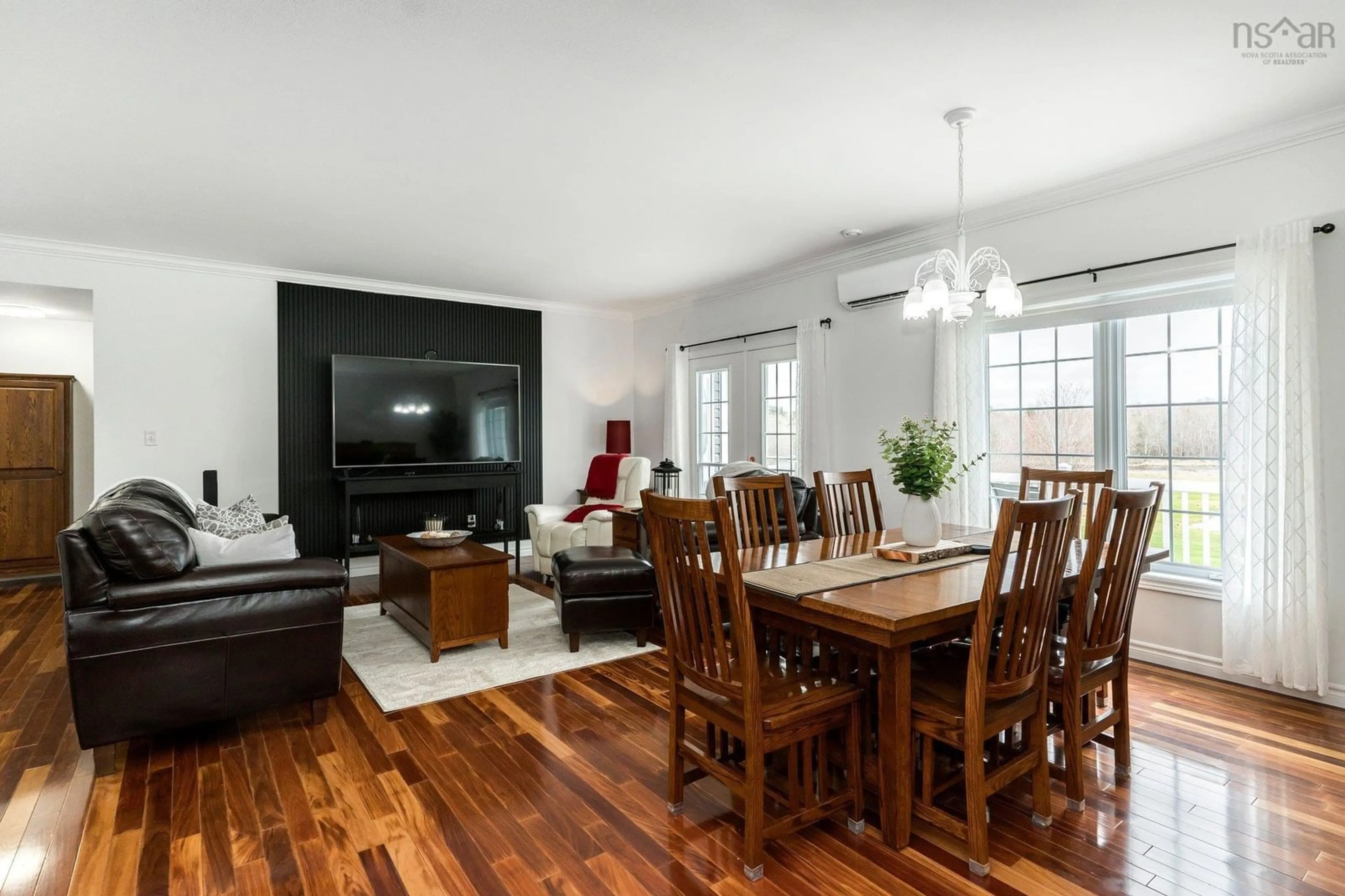 Living room with furniture, wood/laminate floor for 111 Highway 2, Enfield Nova Scotia B2T 1C8