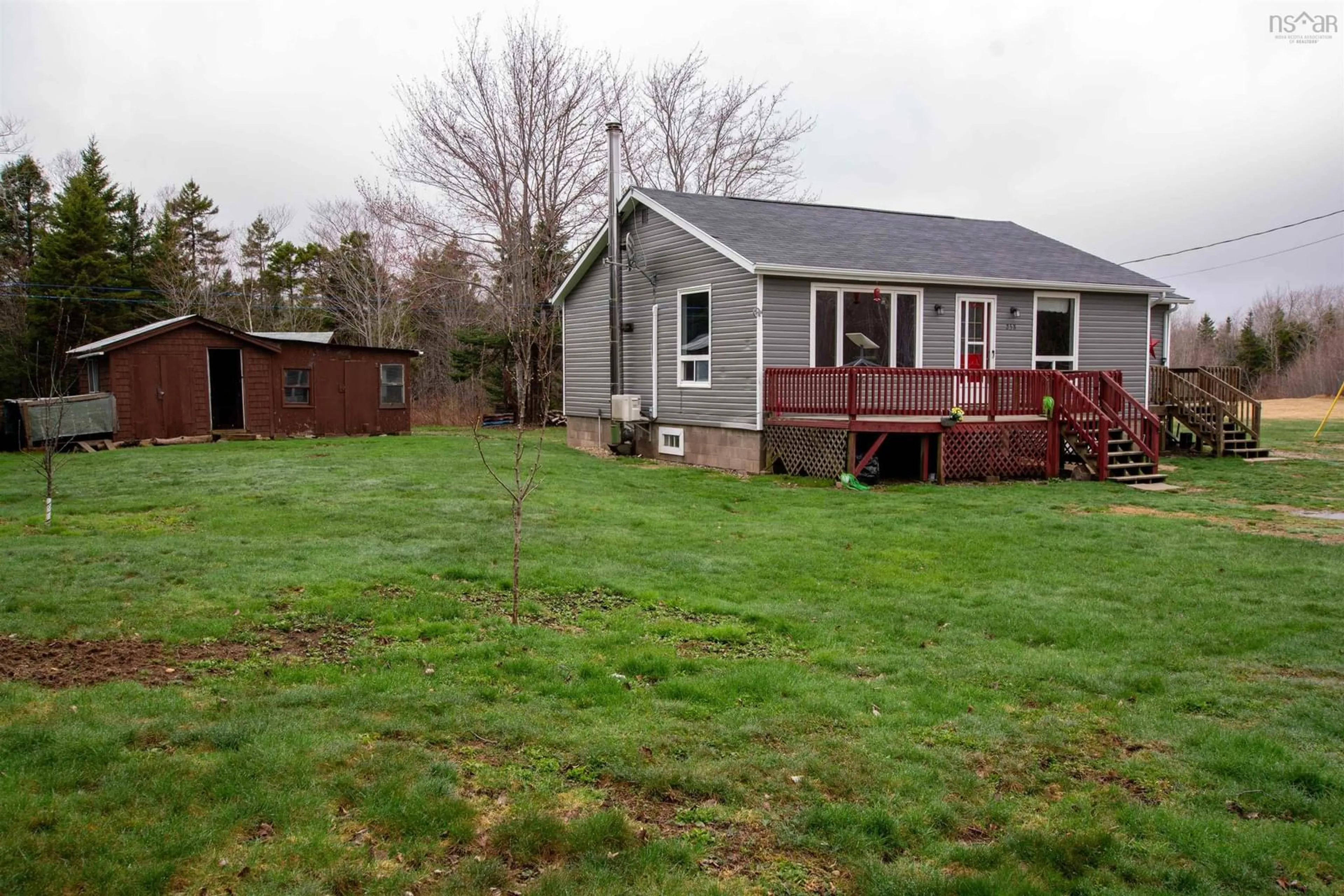 A pic from outside/outdoor area/front of a property/back of a property/a pic from drone, unknown for 258 Old North Range Rd, Plympton Station Nova Scotia B0W 2R0