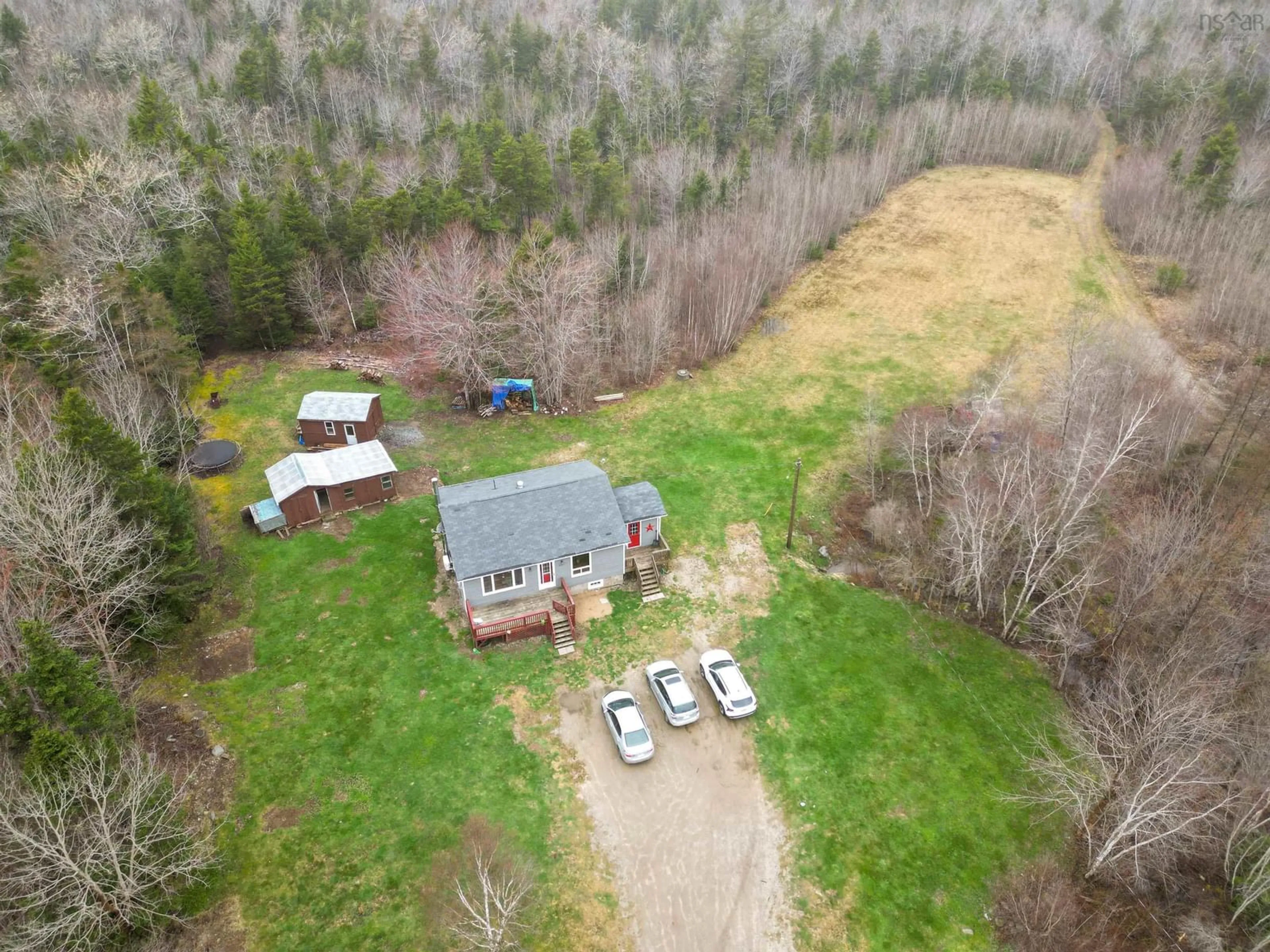 A pic from outside/outdoor area/front of a property/back of a property/a pic from drone, unknown for 258 Old North Range Rd, Plympton Station Nova Scotia B0W 2R0