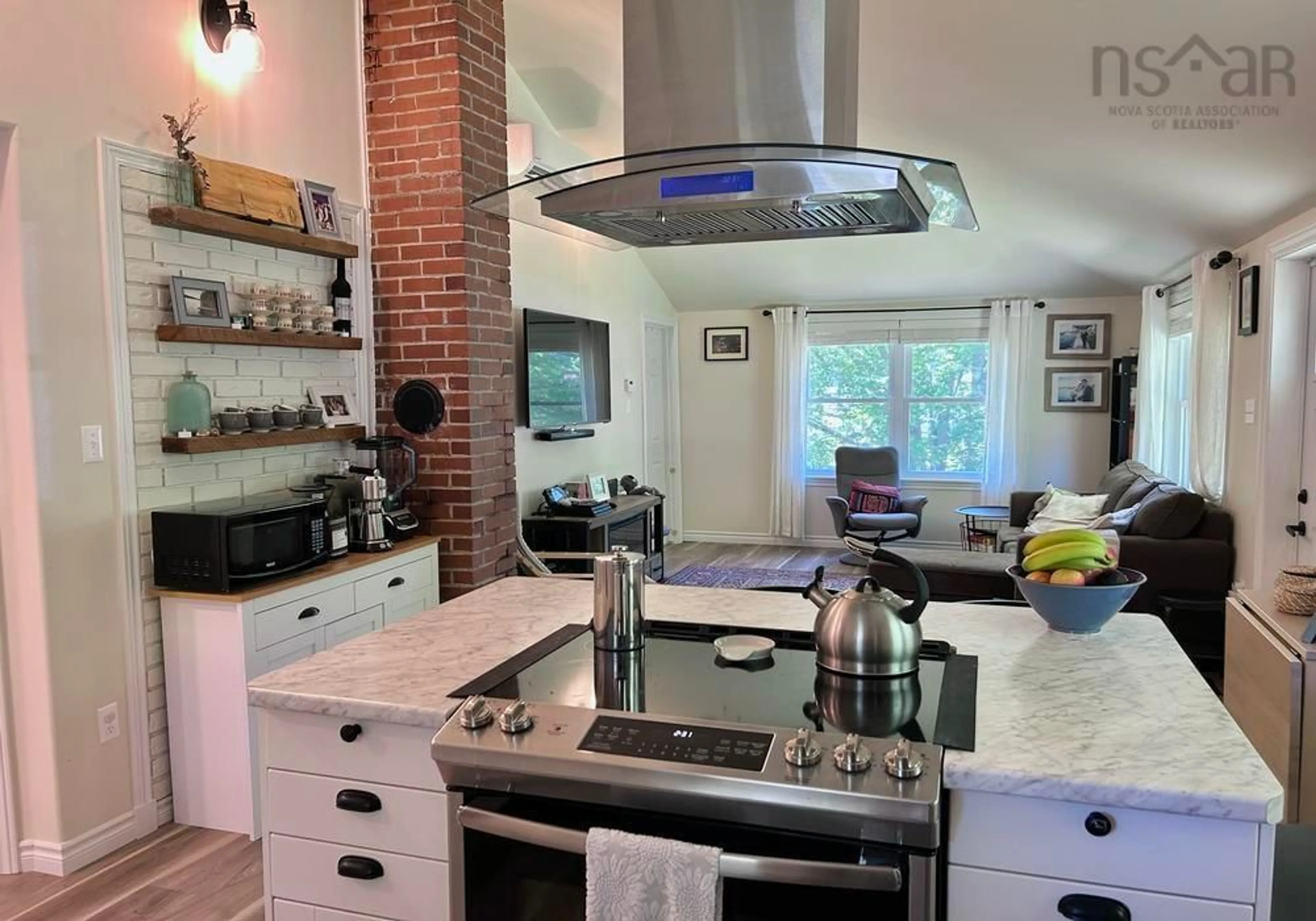 Open concept kitchen, ceramic/tile floor for 379 Highway 325, Blockhouse Nova Scotia B0J 1E0