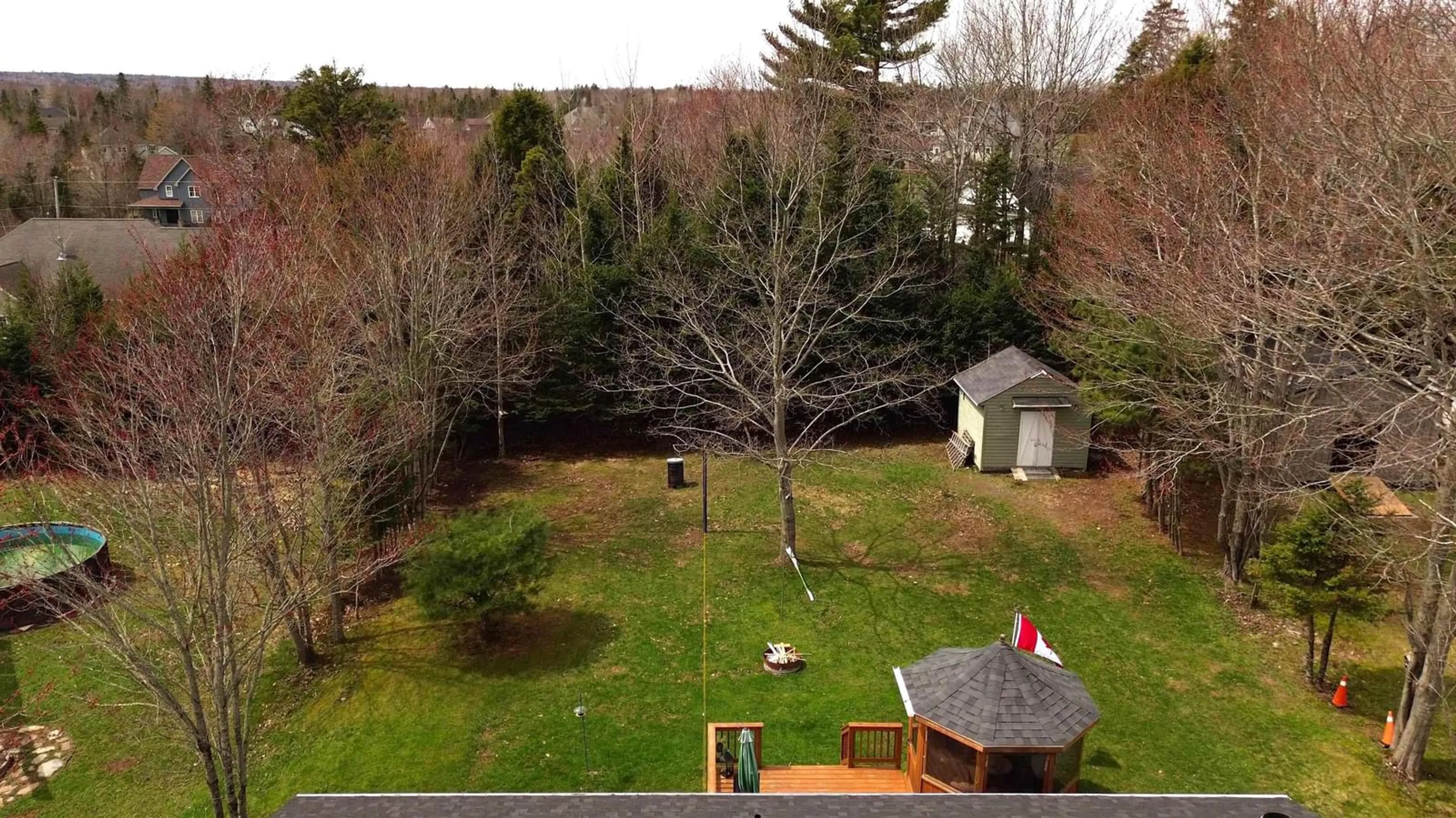 A pic from outside/outdoor area/front of a property/back of a property/a pic from drone, forest/trees view for 54 Burris Dr, Valley Nova Scotia B6L 3B6
