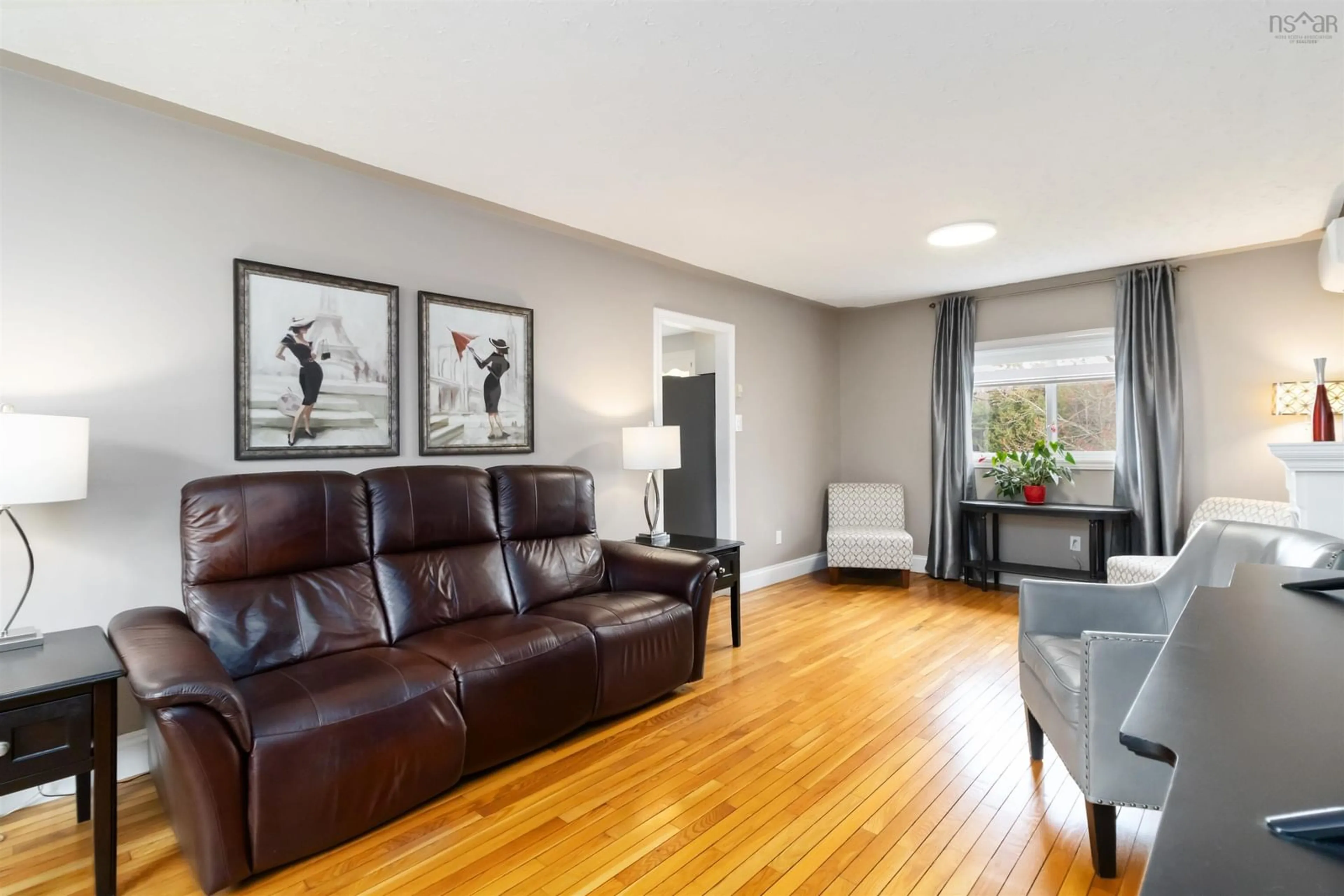Living room with furniture, wood/laminate floor for 77 Wildwood Blvd, Dartmouth Nova Scotia B2W 2L9
