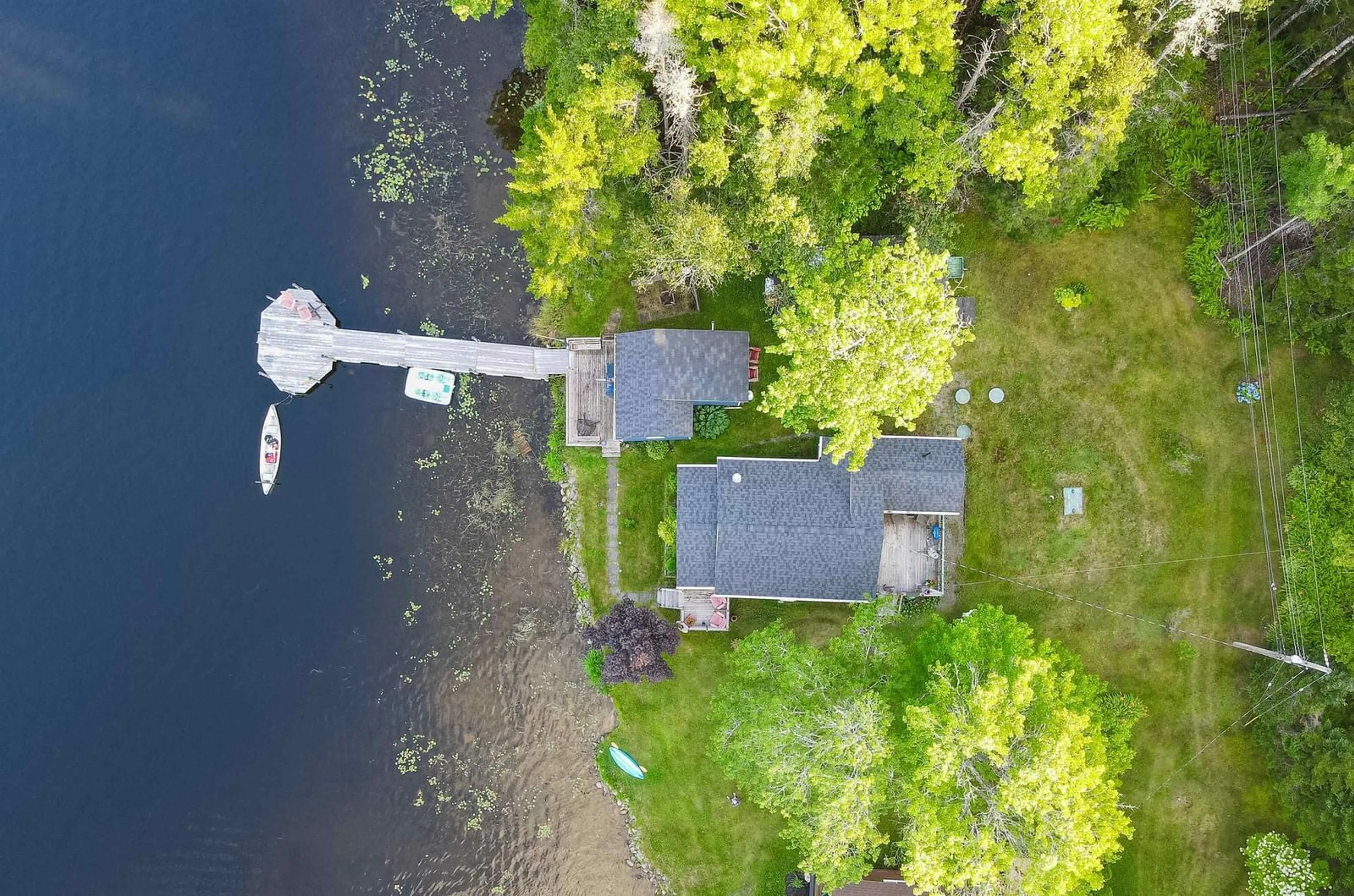 A pic from outside/outdoor area/front of a property/back of a property/a pic from drone, water/lake/river/ocean view for 5 Johnson Rd, Mount Uniacke Nova Scotia B0N 1Z0