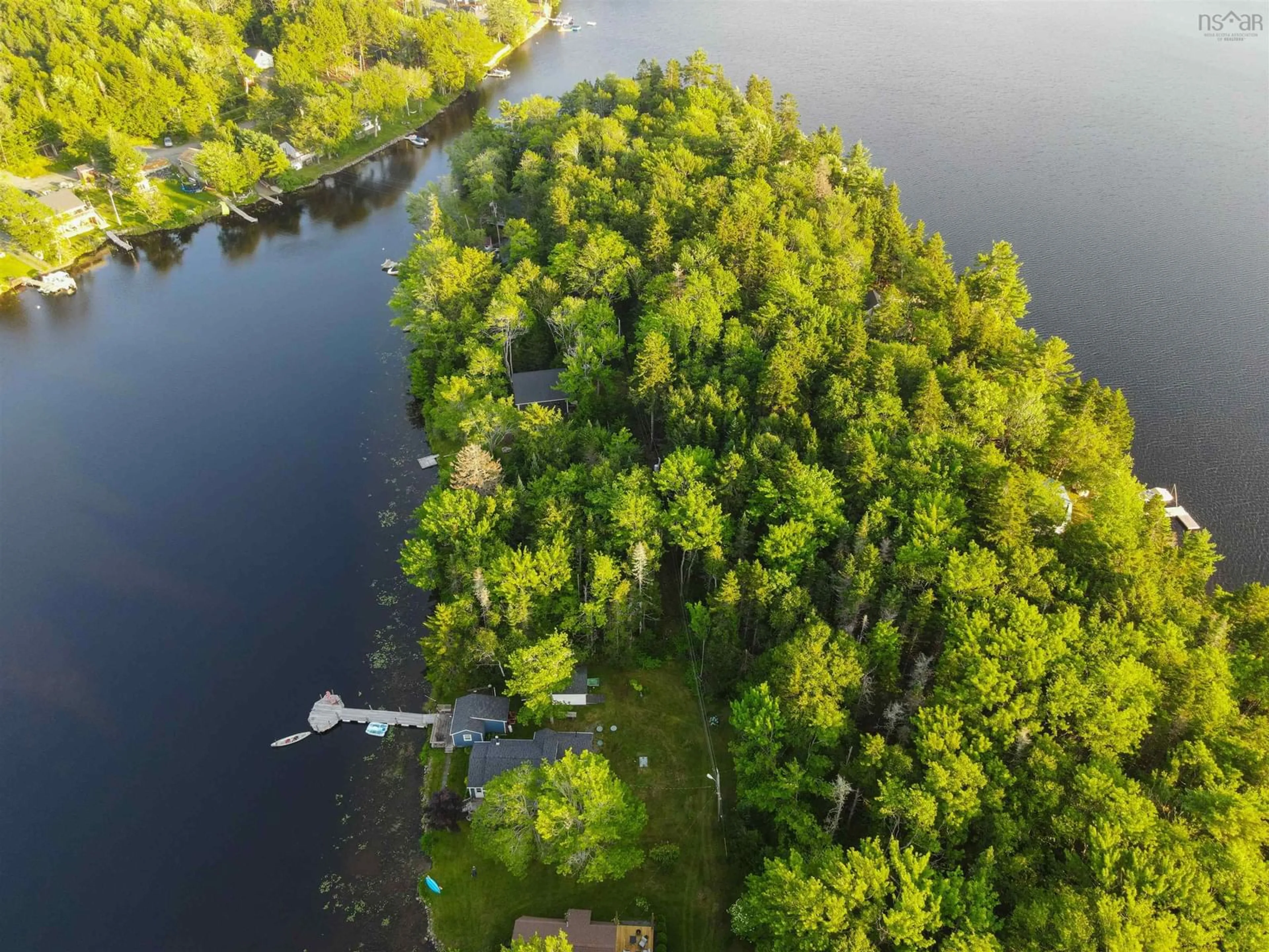 A pic from outside/outdoor area/front of a property/back of a property/a pic from drone, water/lake/river/ocean view for 5 Johnson Rd, Mount Uniacke Nova Scotia B0N 1Z0