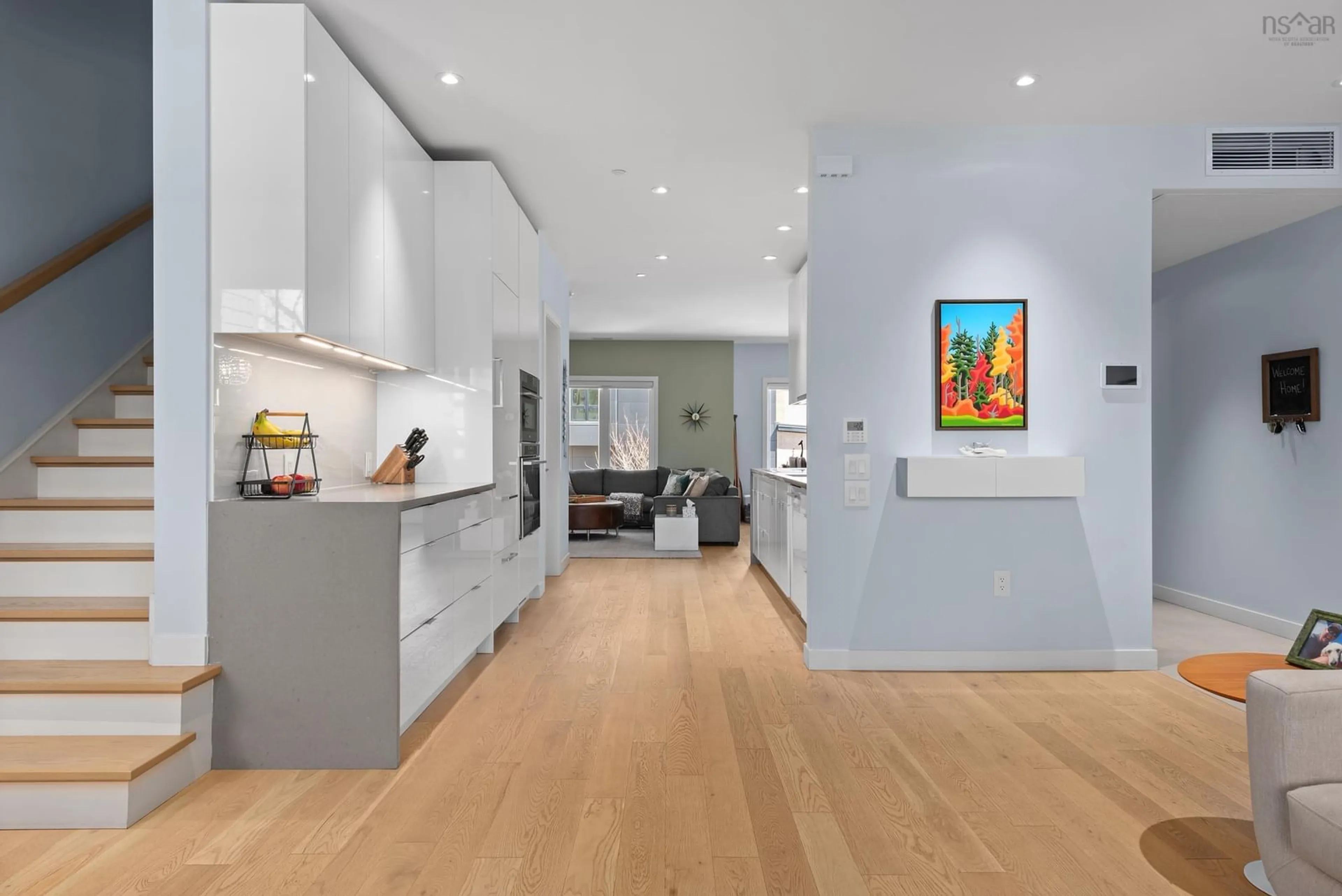 Contemporary kitchen, wood/laminate floor for 1951 Preston St, Halifax Peninsula Nova Scotia B3H 0C4