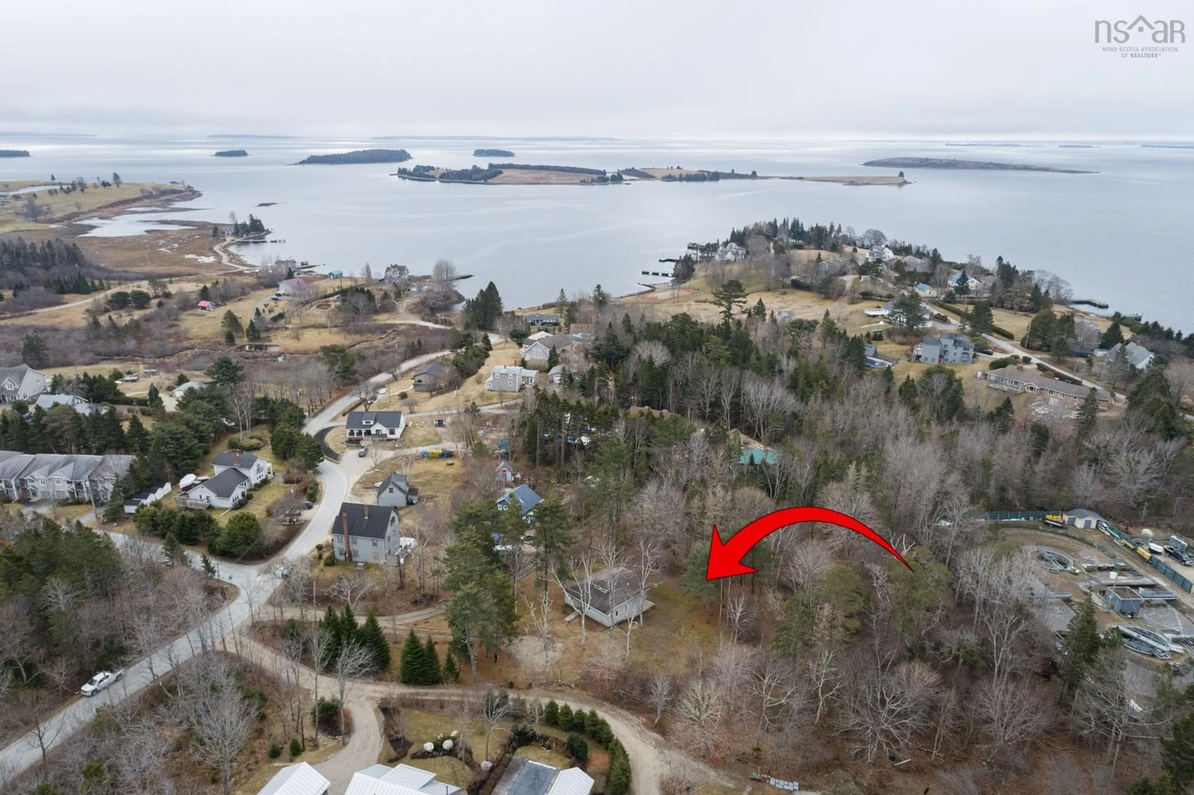 A pic from outside/outdoor area/front of a property/back of a property/a pic from drone, water/lake/river/ocean view for 4 Wilson Dr, Chester Nova Scotia B0J 1J0