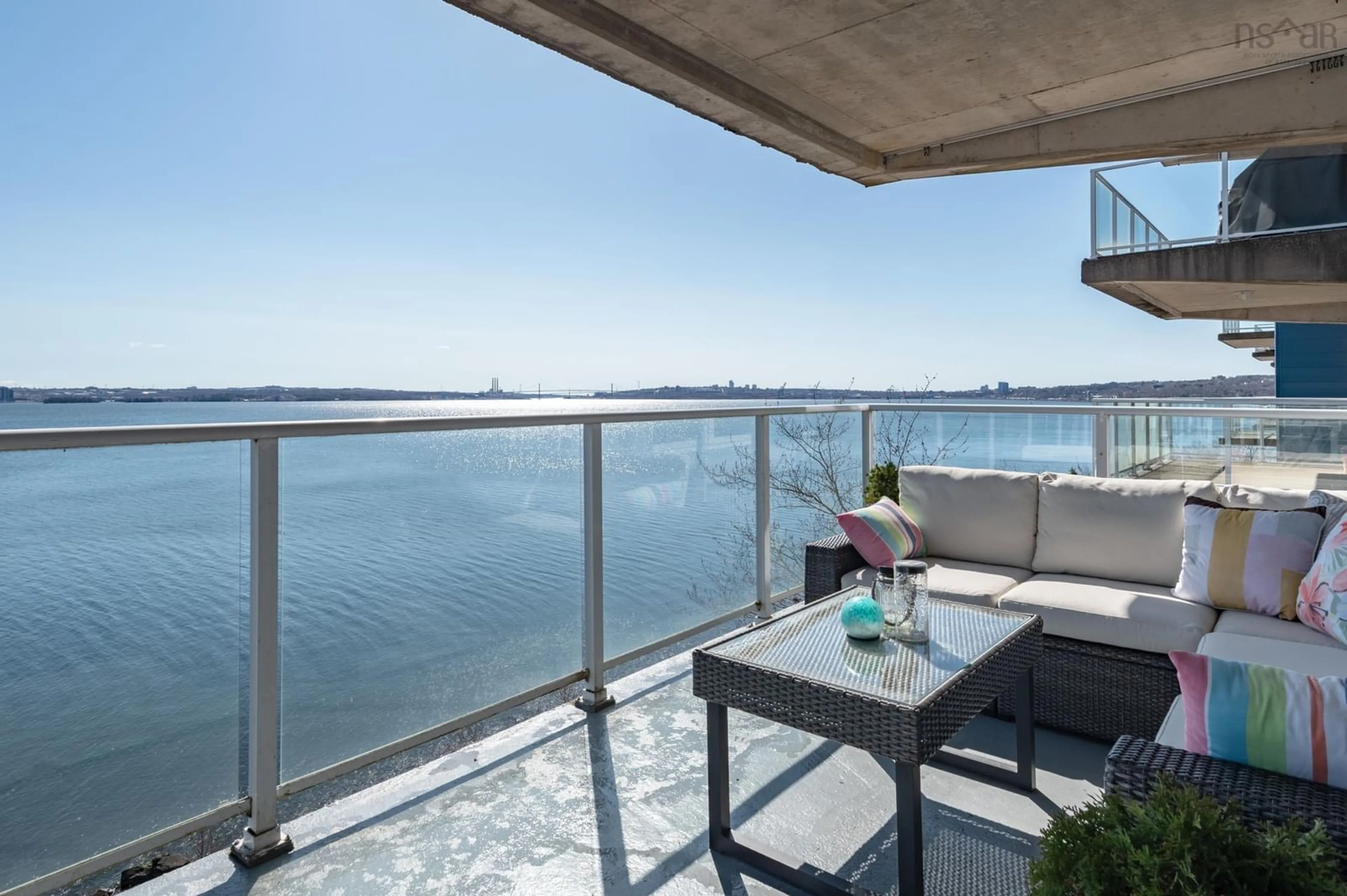 Balcony in the apartment, water/lake/river/ocean view for 647 Bedford Hwy #211, Bedford Nova Scotia B3N 0A5