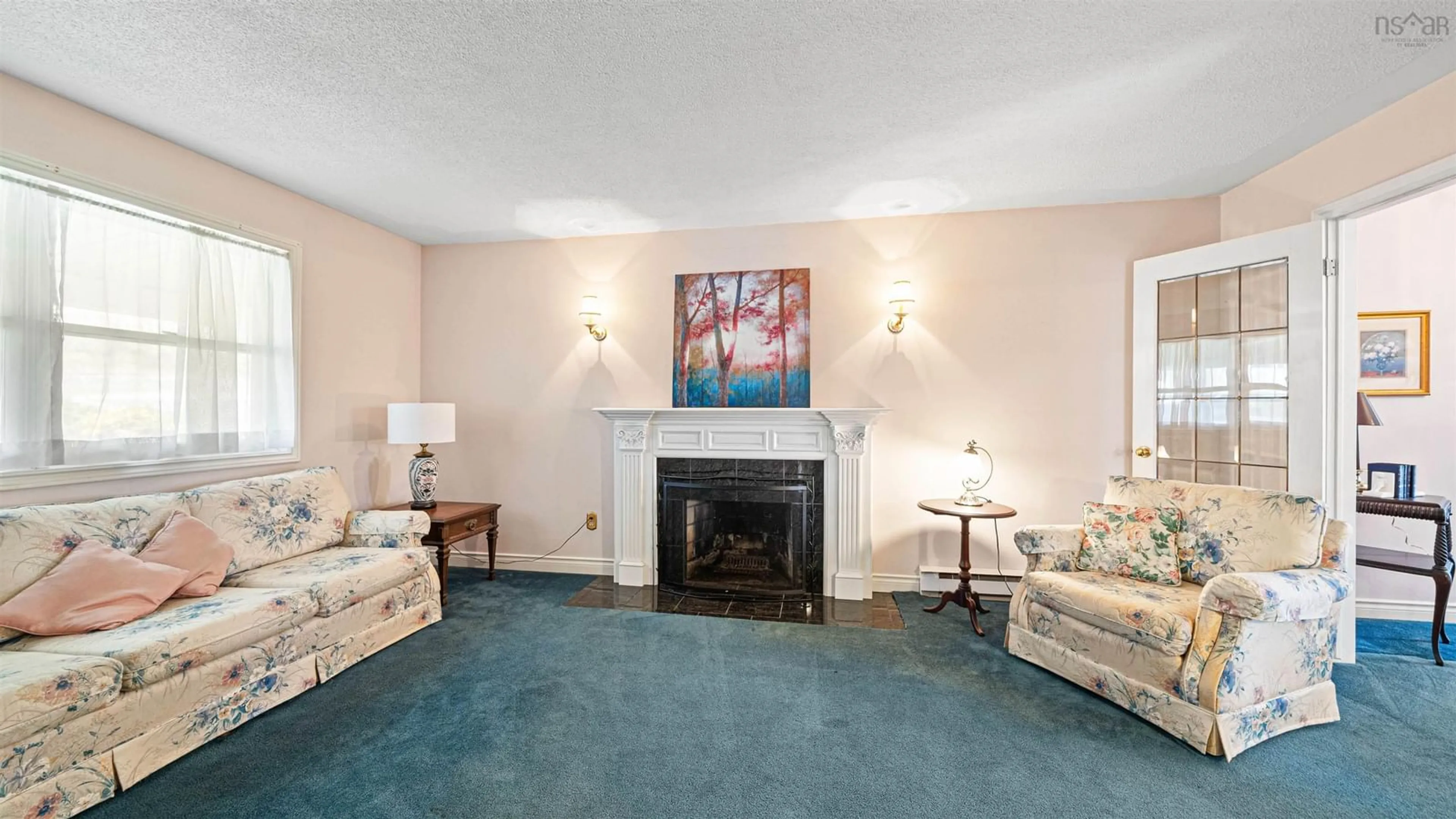 Living room with furniture, carpet floor for 94A Crichton Ave, Dartmouth Nova Scotia B3A 2R3