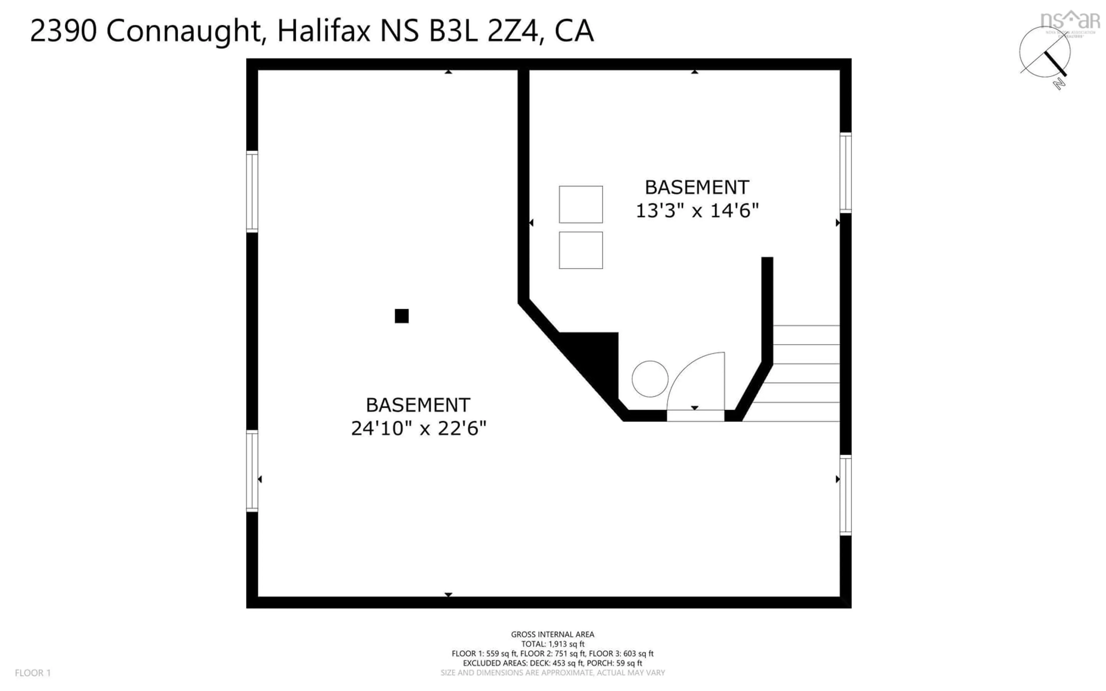 Floor plan for 2390 Connaught Ave, Halifax Nova Scotia B3L 2Z4