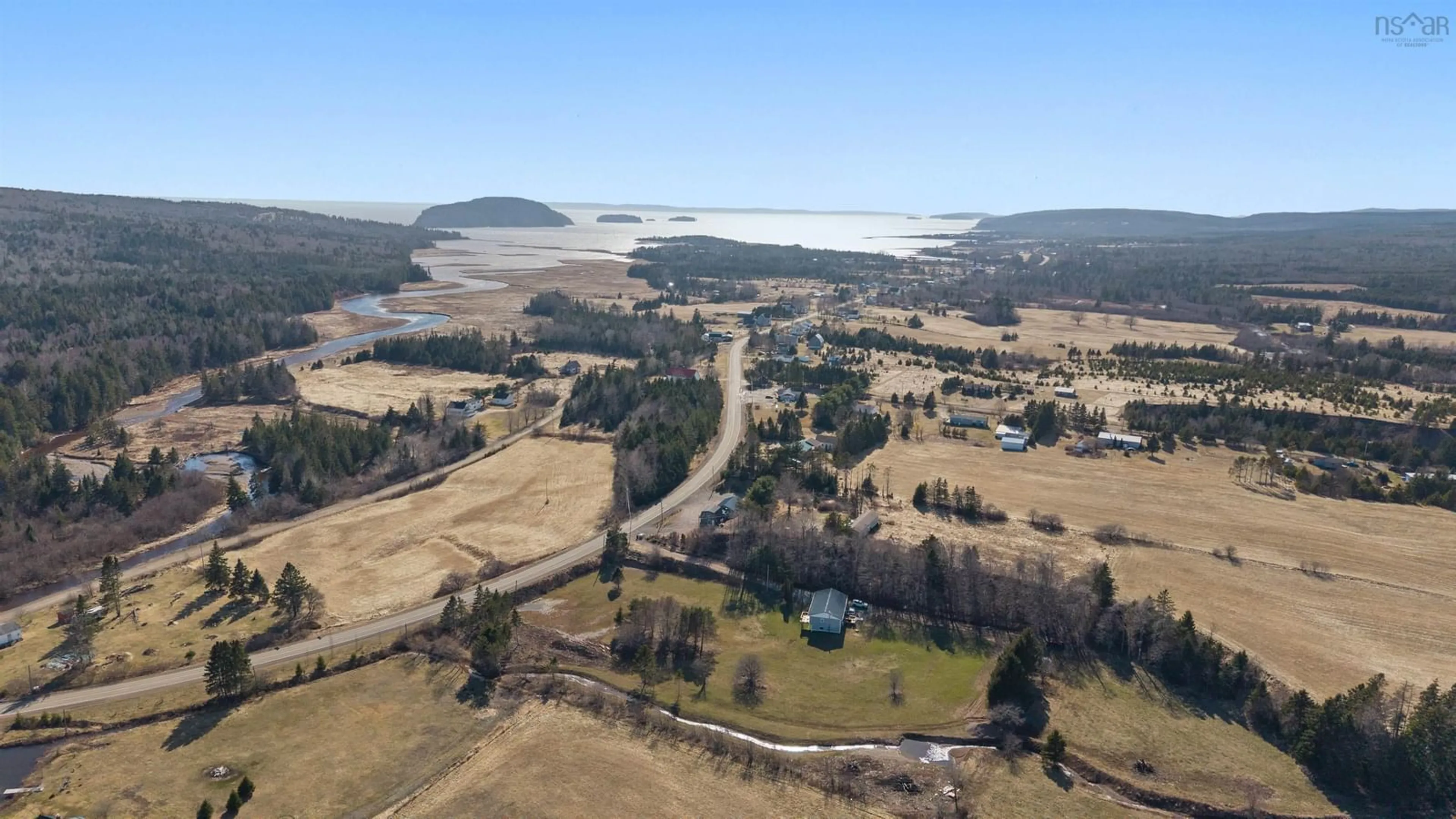 A pic from outside/outdoor area/front of a property/back of a property/a pic from drone, water/lake/river/ocean view for 1197 Highway 2, Five Islands Nova Scotia B0M 1K0