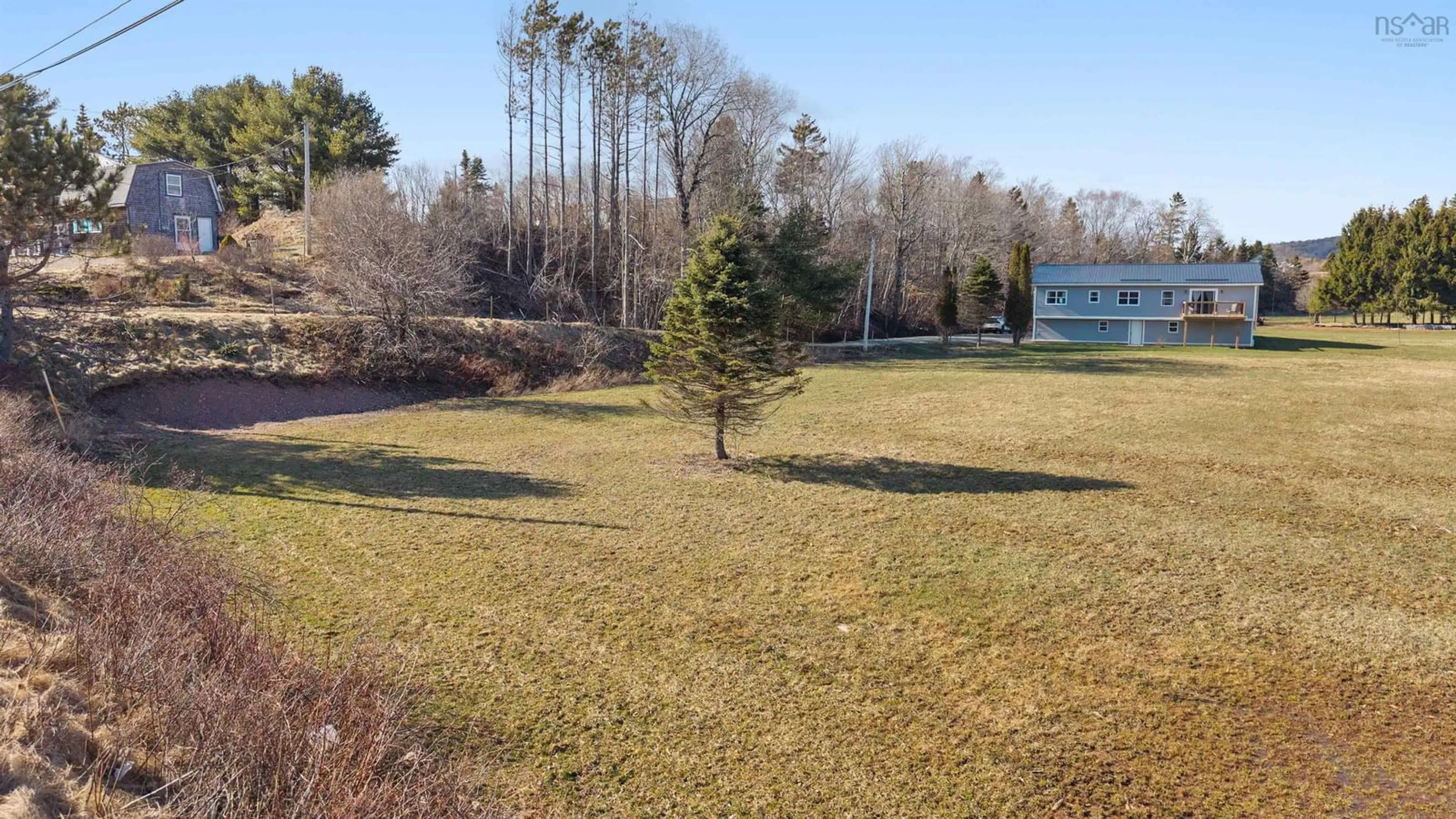 A pic from outside/outdoor area/front of a property/back of a property/a pic from drone, forest/trees view for 1197 Highway 2, Five Islands Nova Scotia B0M 1K0