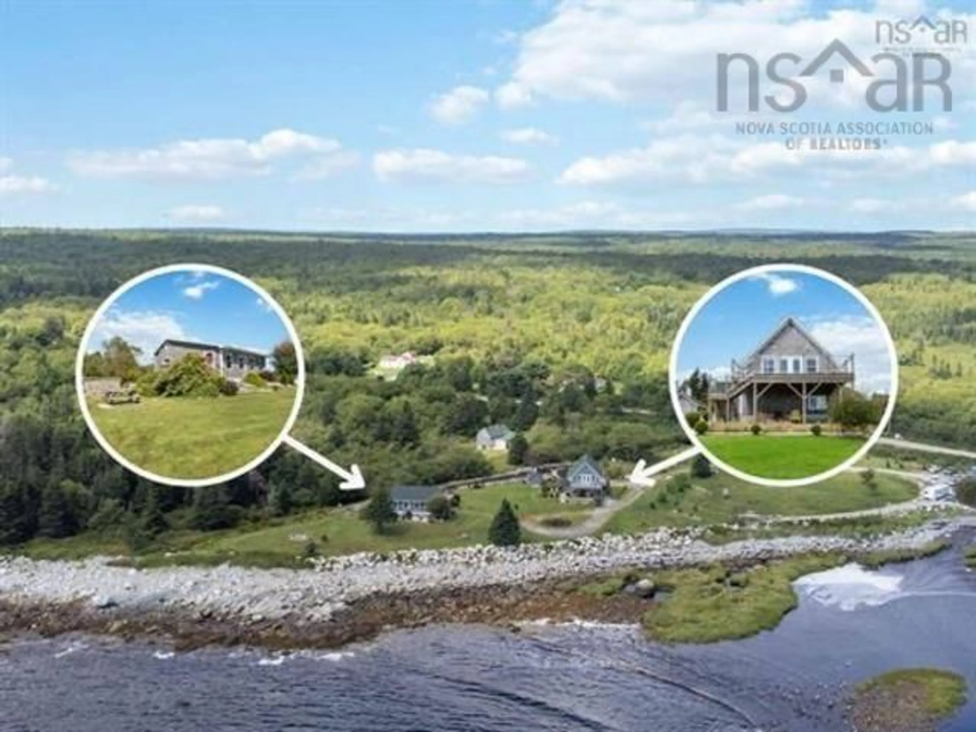 A pic from outside/outdoor area/front of a property/back of a property/a pic from drone, water/lake/river/ocean view for 2710 Sandy Point Rd, Sandy Point Nova Scotia B0T 1W0