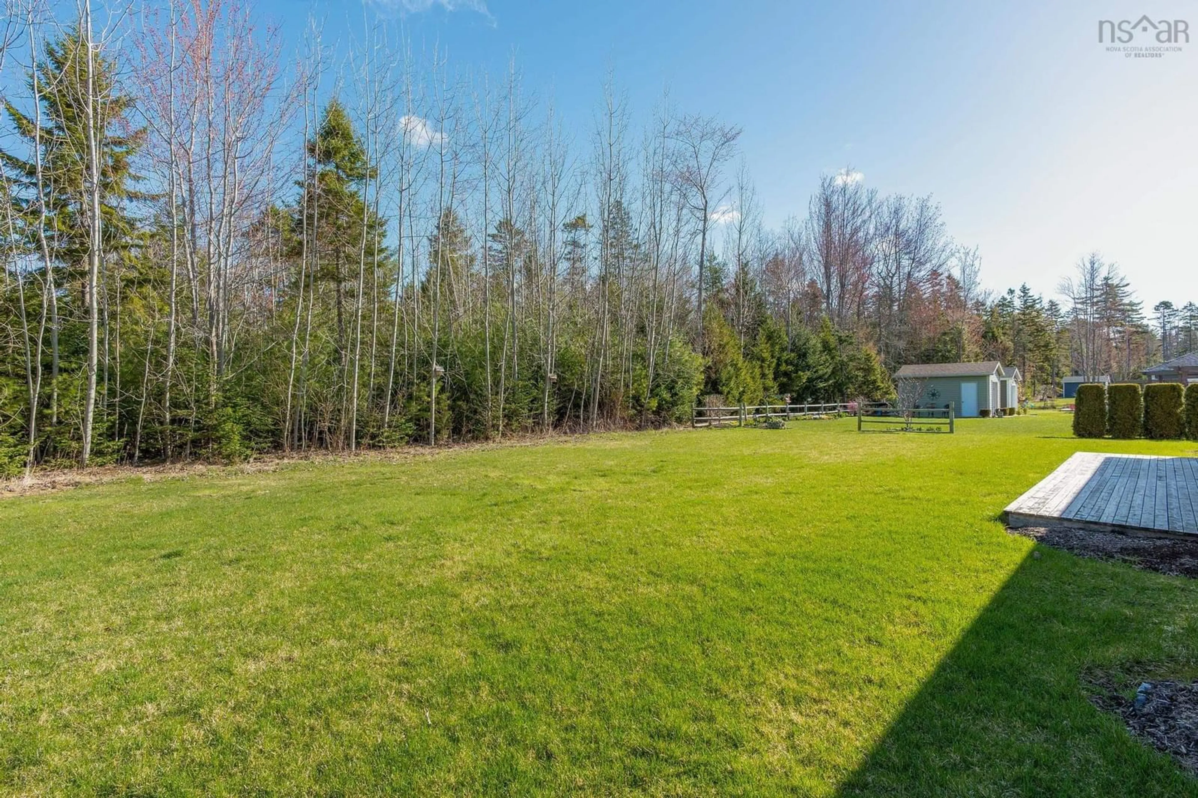 A pic from outside/outdoor area/front of a property/back of a property/a pic from drone, forest/trees view for 45 Lacey Drive, Centreville Nova Scotia B0P 1J0