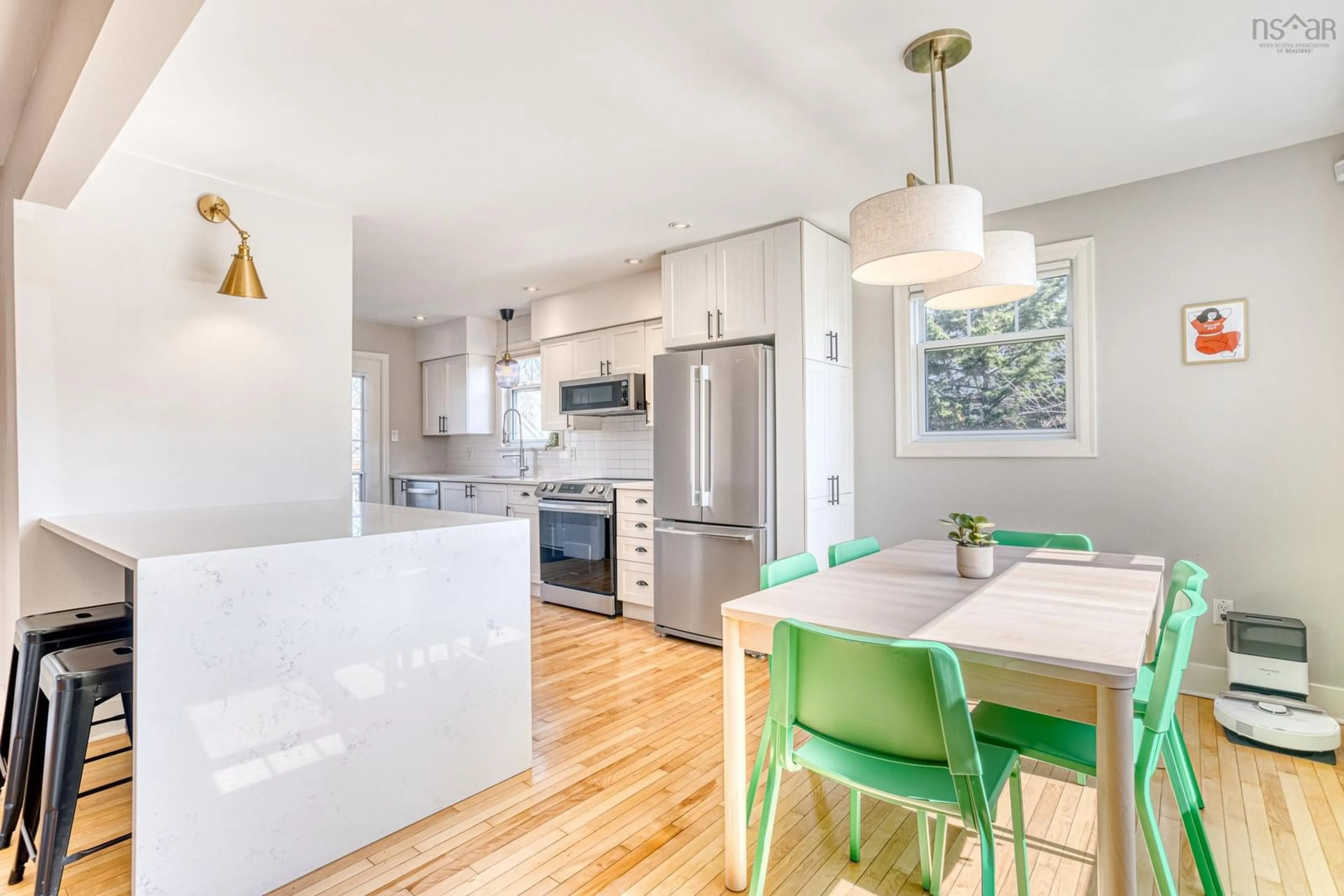 Open concept kitchen, wood/laminate floor for 3 Pelzant St, Dartmouth Nova Scotia B3Z 3H7