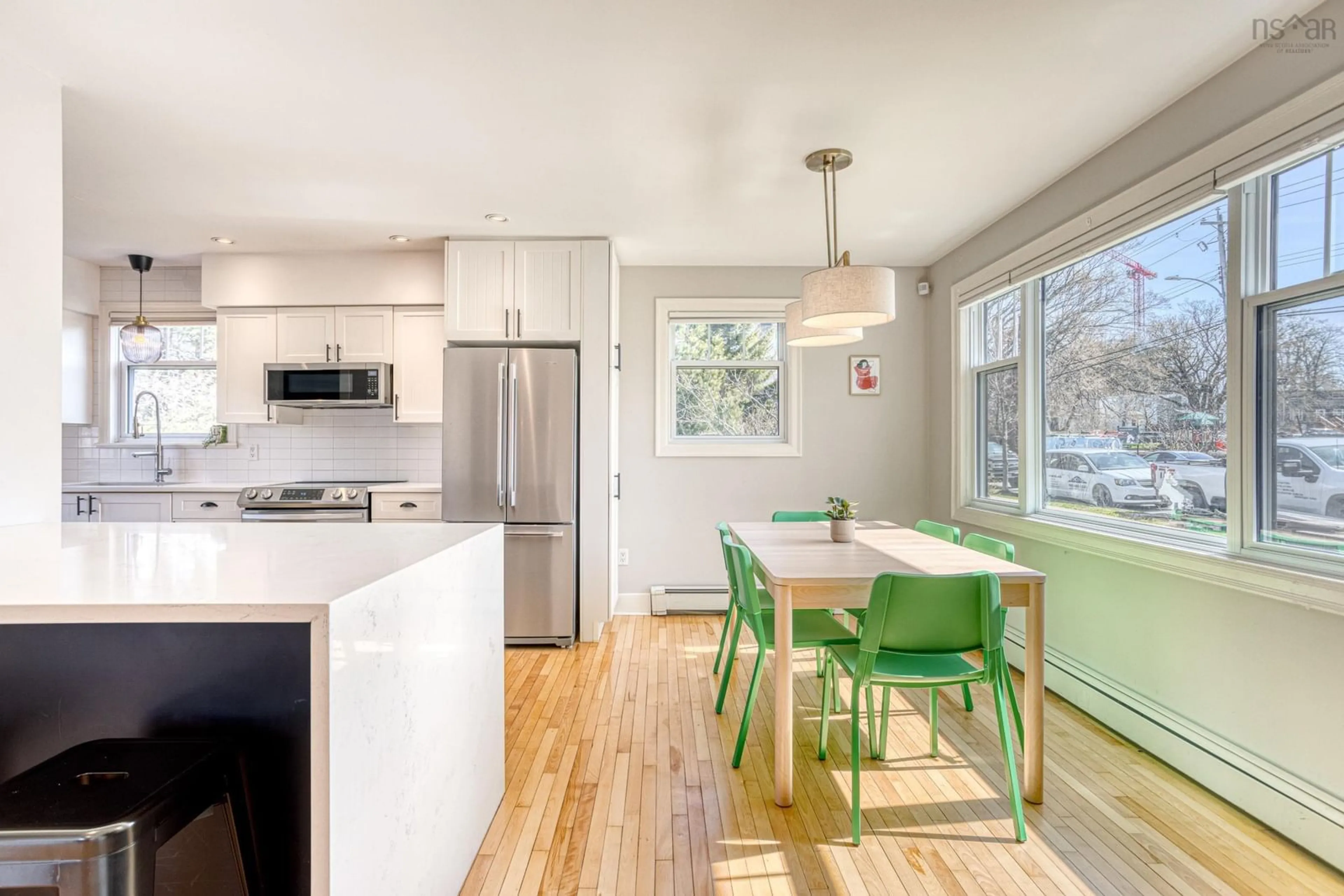 Open concept kitchen, wood/laminate floor for 3 Pelzant St, Dartmouth Nova Scotia B3Z 3H7