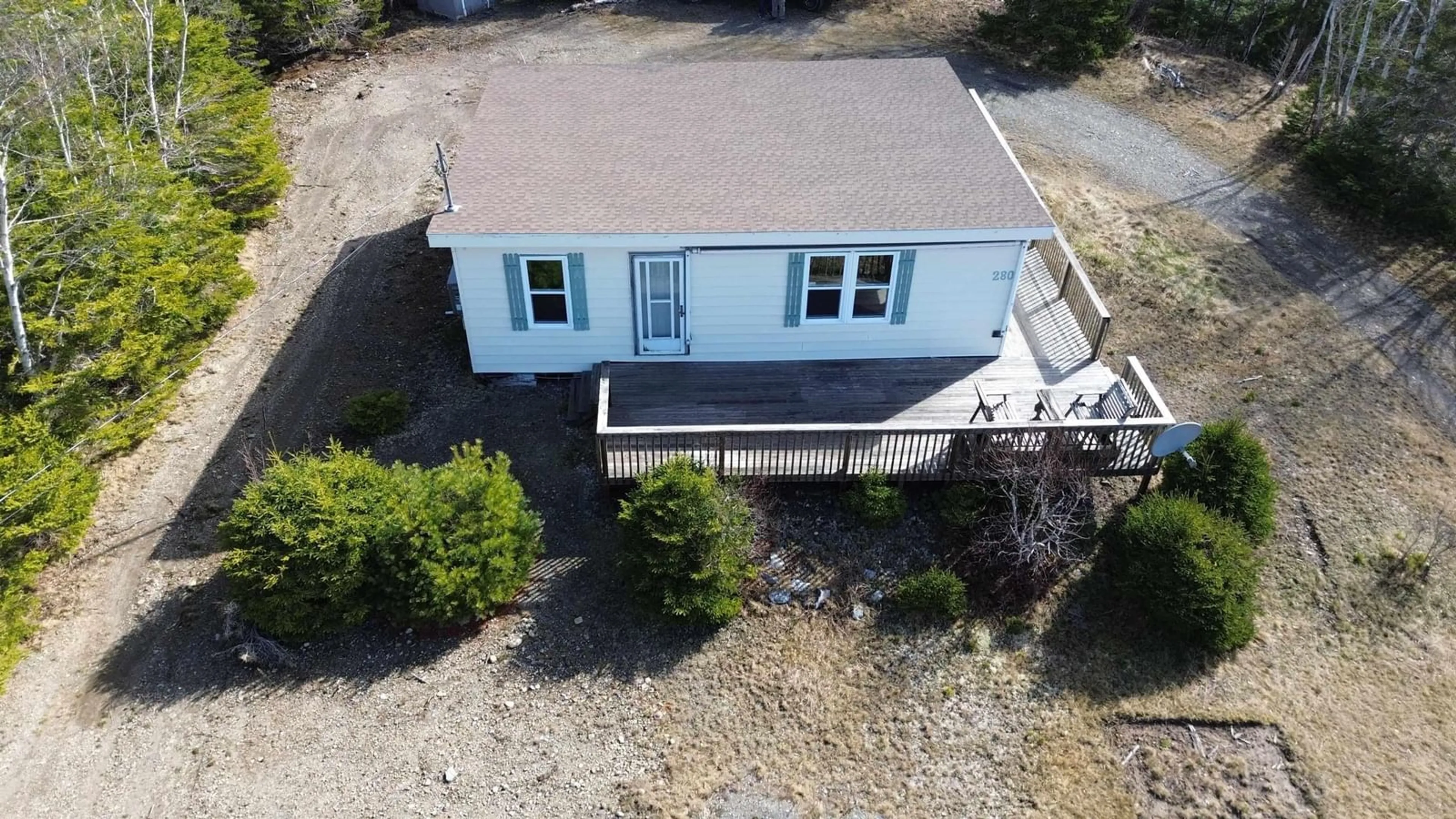 A pic from outside/outdoor area/front of a property/back of a property/a pic from drone, building for 280 Malcolm's Rd, Albert Bridge Nova Scotia B1K 2T8