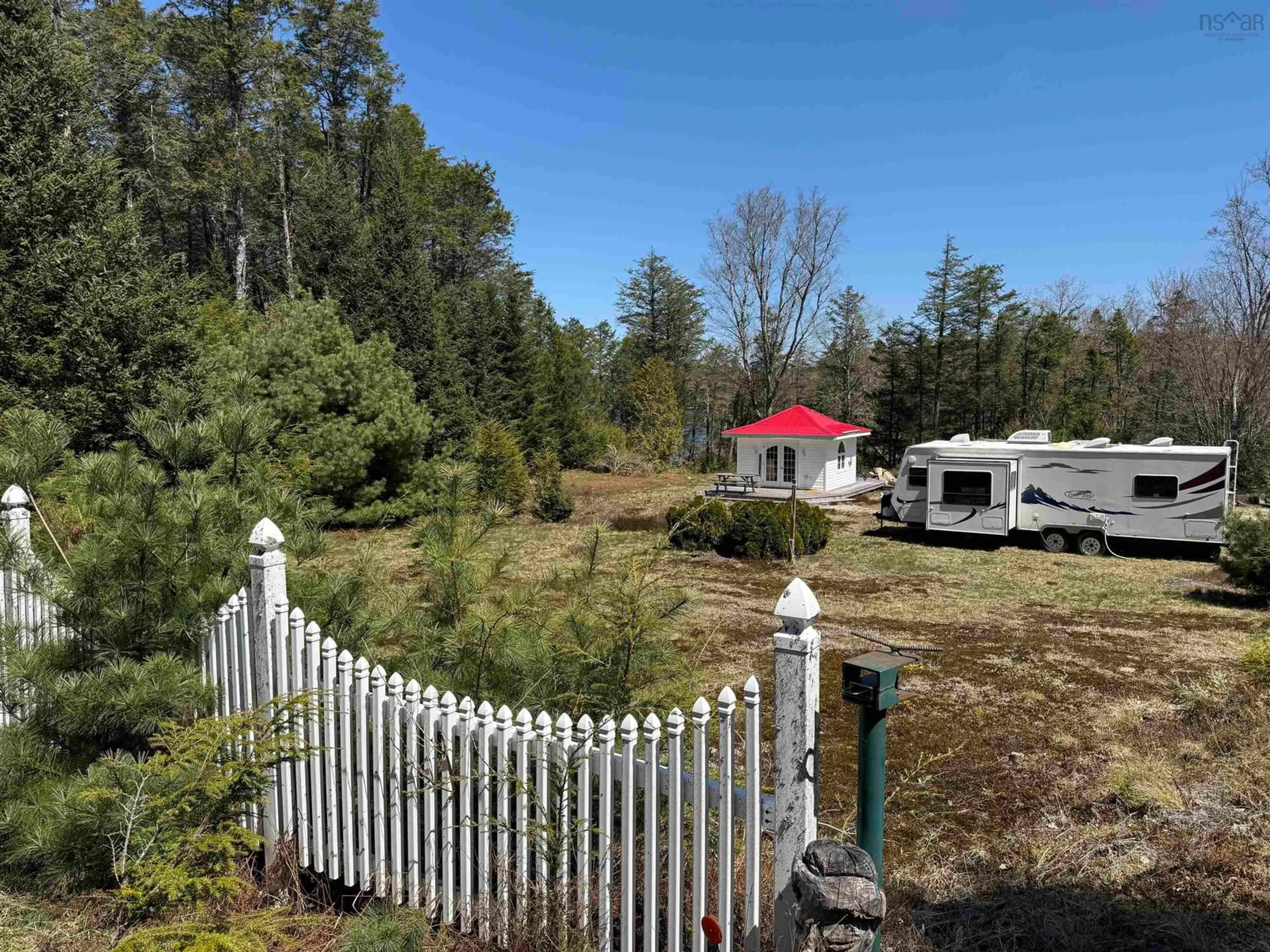 A pic from outside/outdoor area/front of a property/back of a property/a pic from drone, forest/trees view for 124 Roseway Dr, Upper Ohio Nova Scotia B0T 1W0