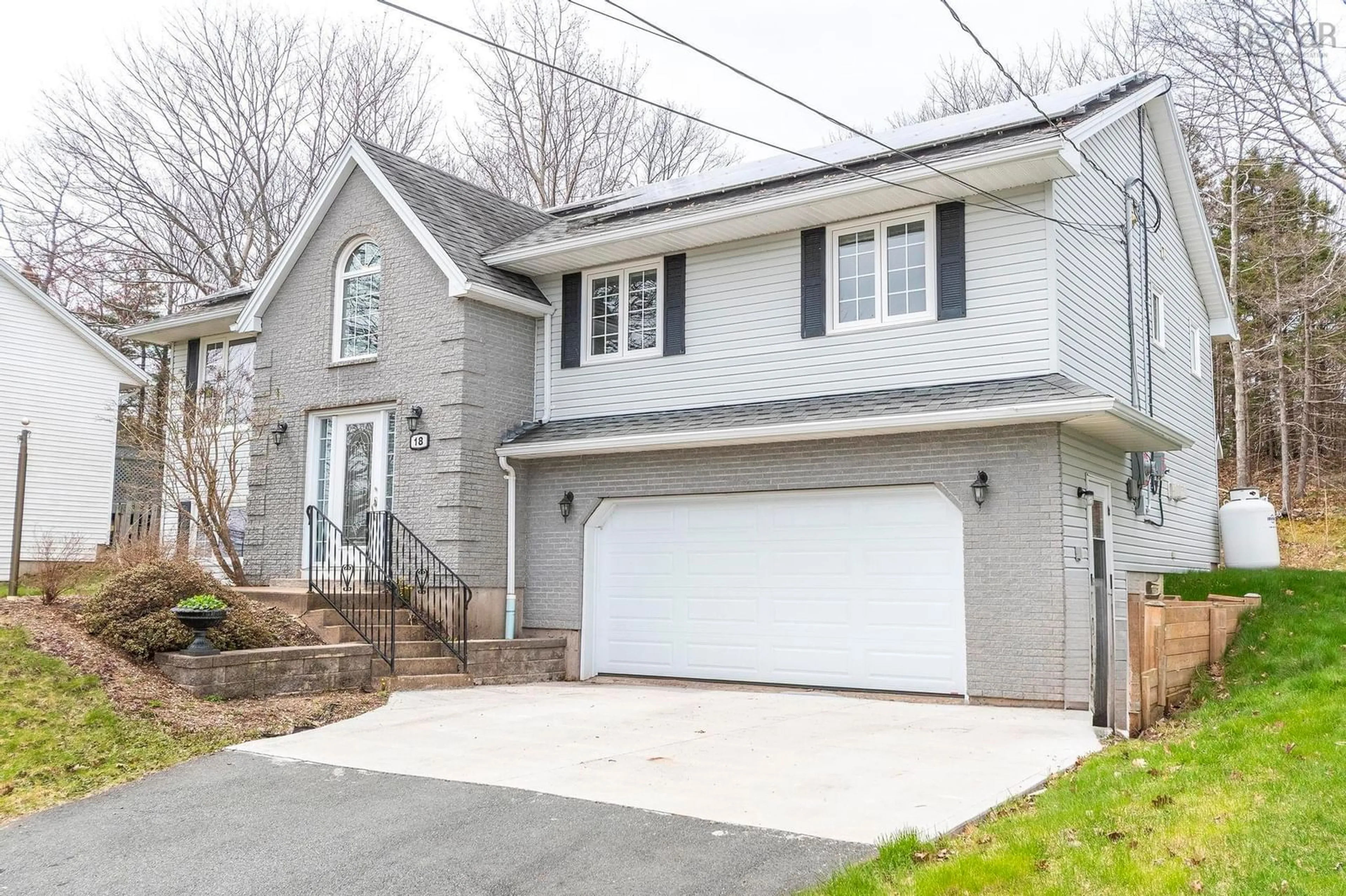 Home with vinyl exterior material, street for 18 Atwood Terr, Bedford Nova Scotia B4A 3Y5