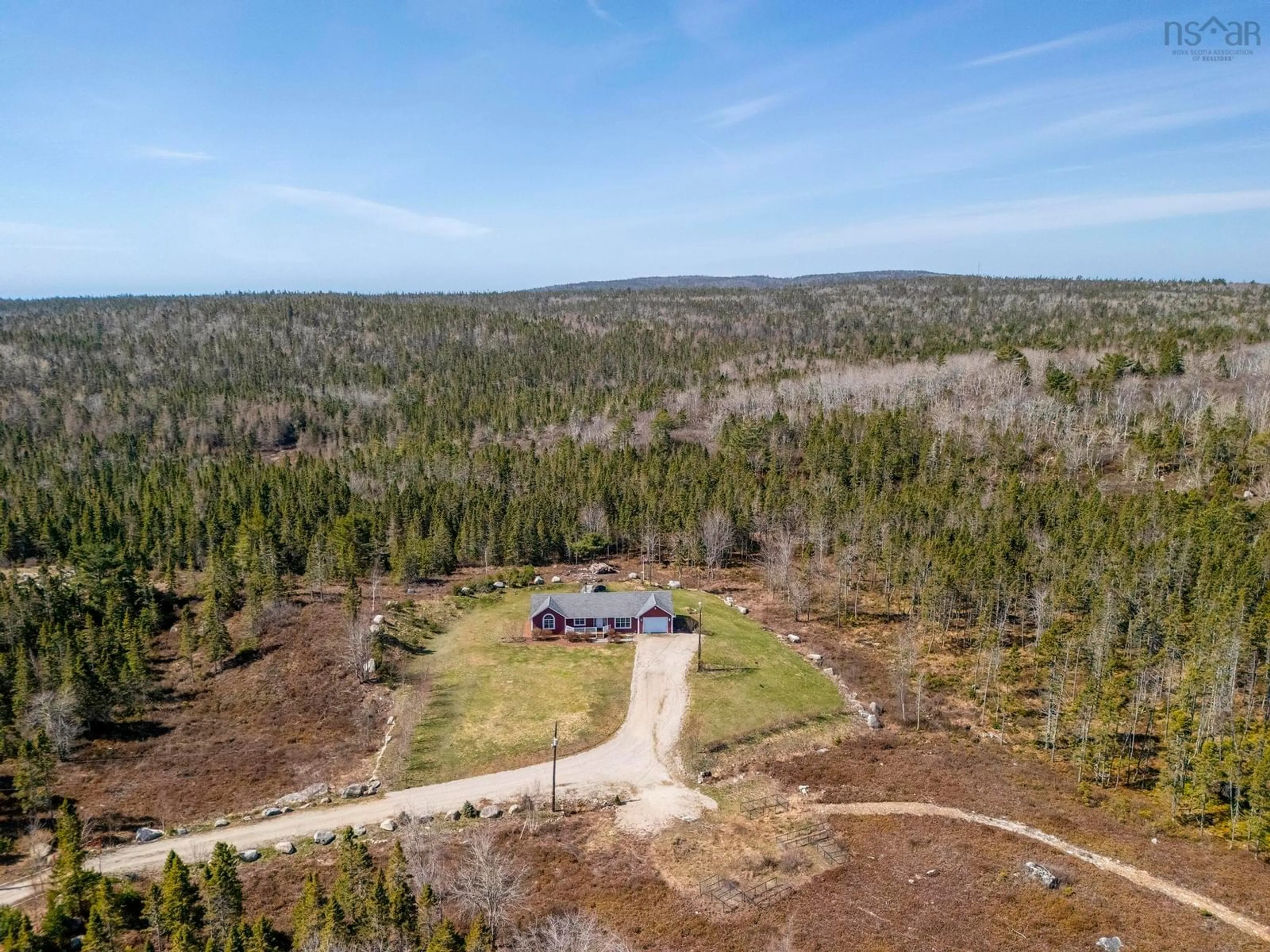 A pic from outside/outdoor area/front of a property/back of a property/a pic from drone, forest/trees view for 2374 Highway 329, Northwest Cove Nova Scotia B0J 1T0