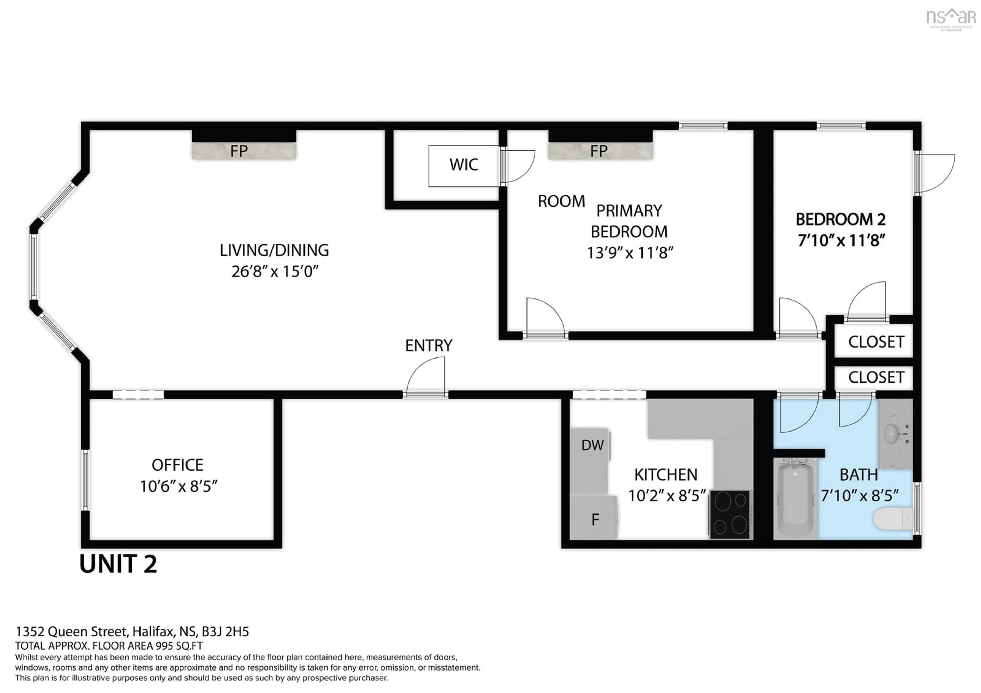 Floor plan for 1352 Queen St #2, Halifax Nova Scotia B3J 2H5