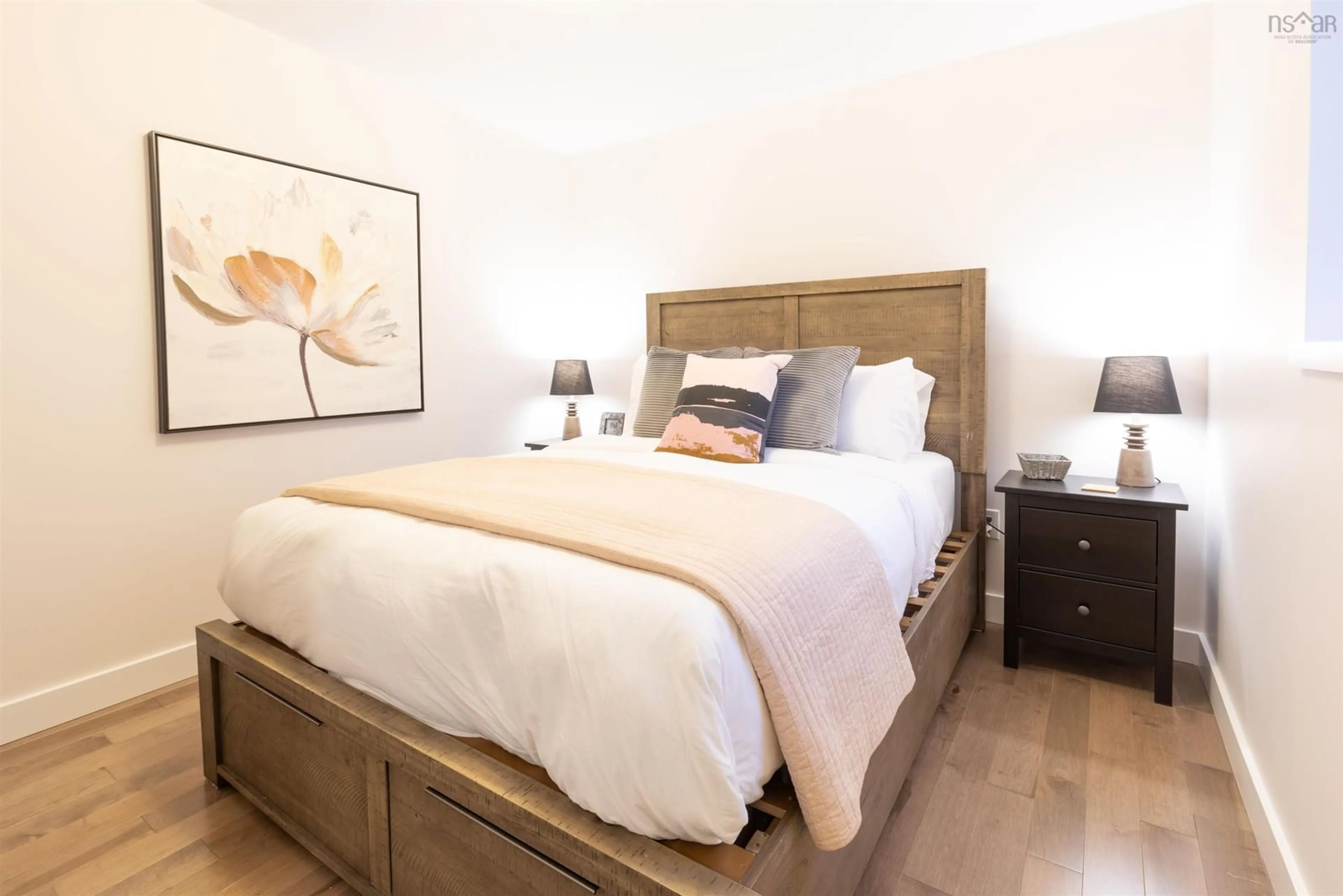 Bedroom with bed, wood/laminate floor for 3170 Isleville St, Halifax Nova Scotia B3K 3Y3