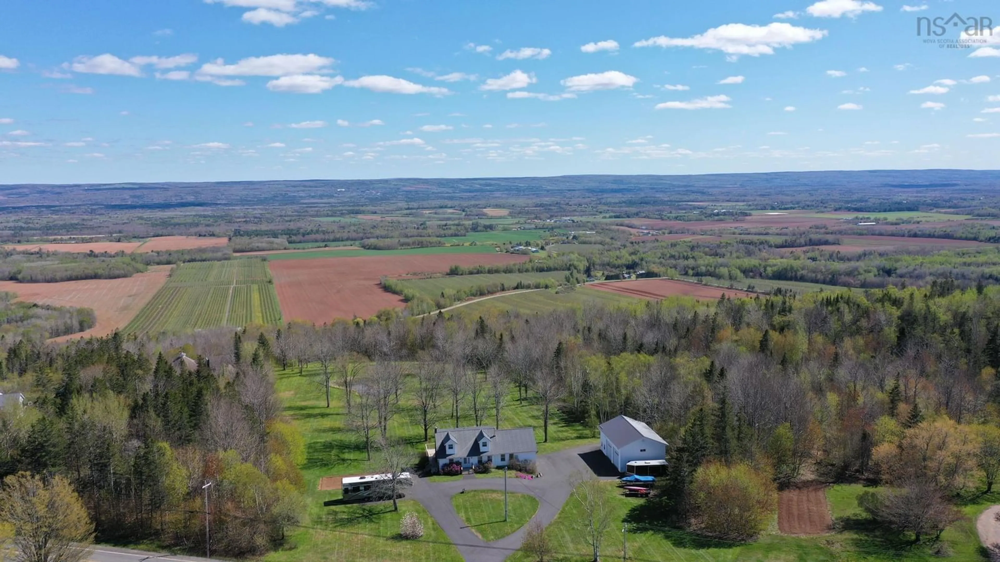 A pic from outside/outdoor area/front of a property/back of a property/a pic from drone, mountain view for 2749 Highway 359, Centreville Nova Scotia B0P 1J0