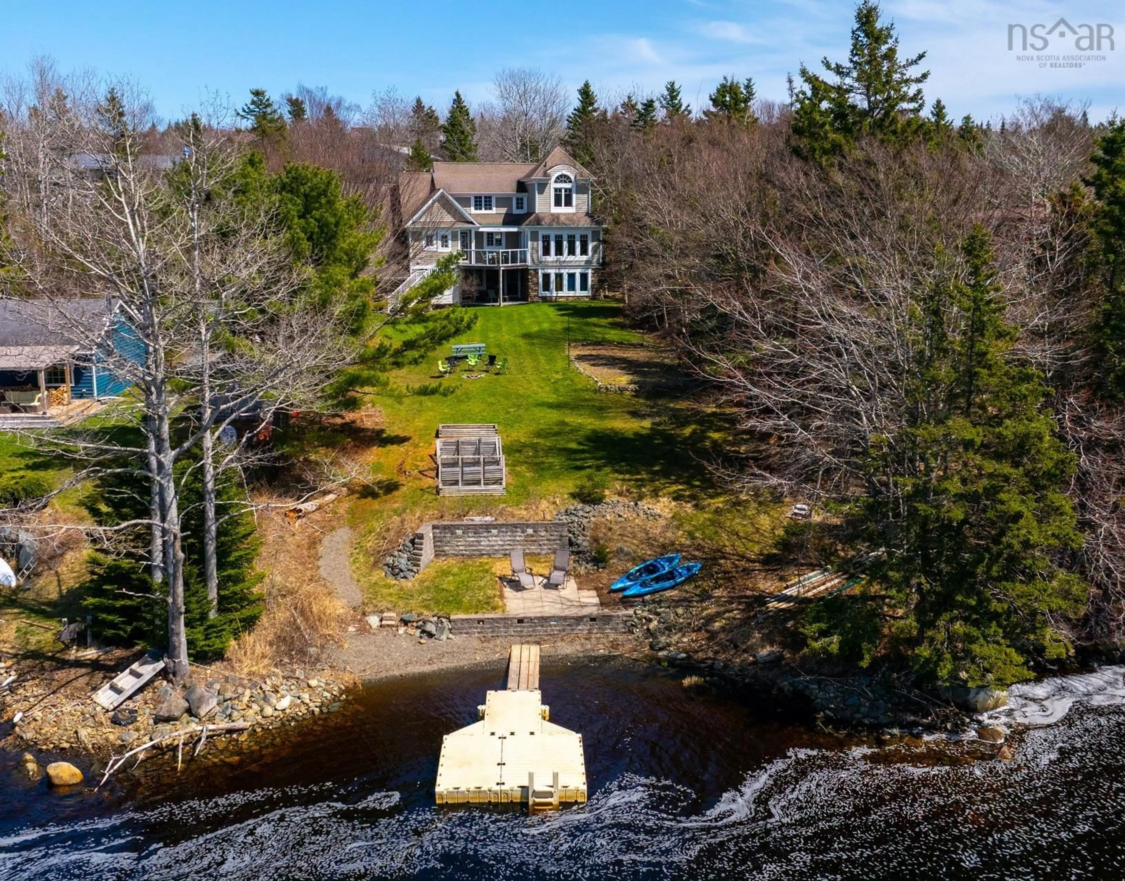 A pic from outside/outdoor area/front of a property/back of a property/a pic from drone, water/lake/river/ocean view for 191 Candy Mountain Rd, Mineville Nova Scotia B2Z 1K5