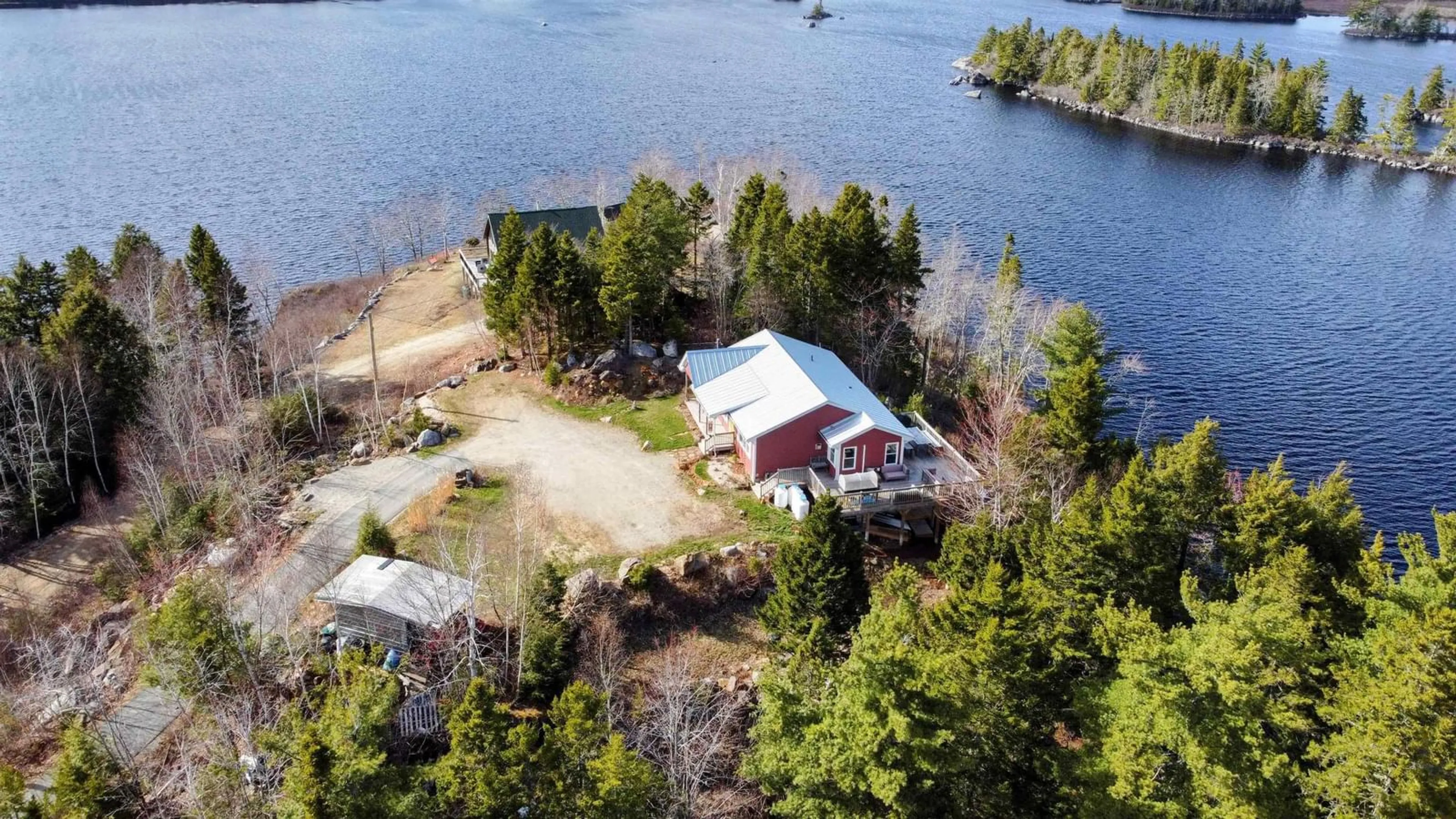 A pic from outside/outdoor area/front of a property/back of a property/a pic from drone, water/lake/river/ocean view for 138 Sheldon And Ruby Lane, Chester Grant Nova Scotia B0J 1K0