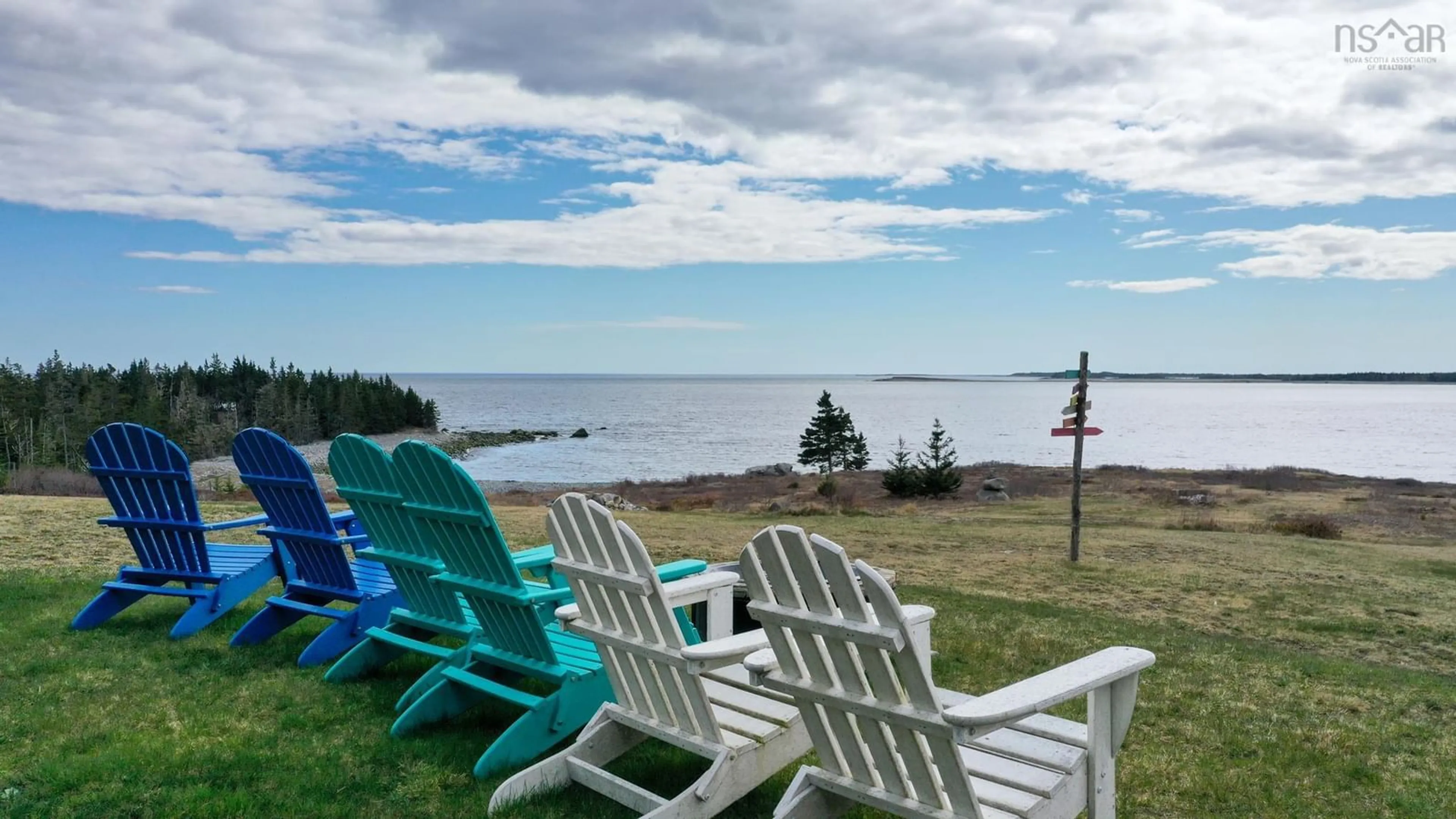 Patio, water/lake/river/ocean view for 385 Hook Point Rd, East Sable River Nova Scotia B0T 1V0