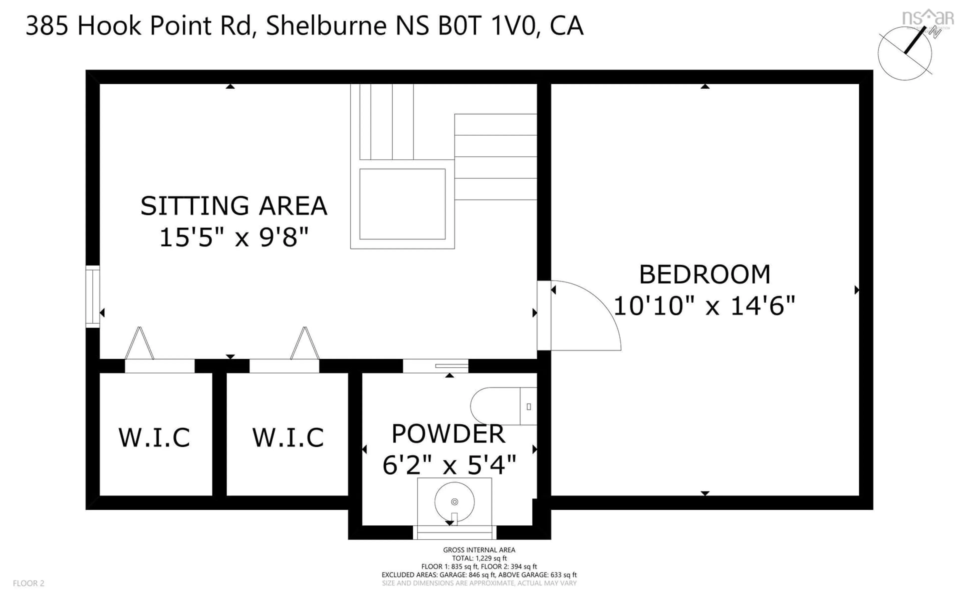 Floor plan for 385 Hook Point Rd, East Sable River Nova Scotia B0T 1V0